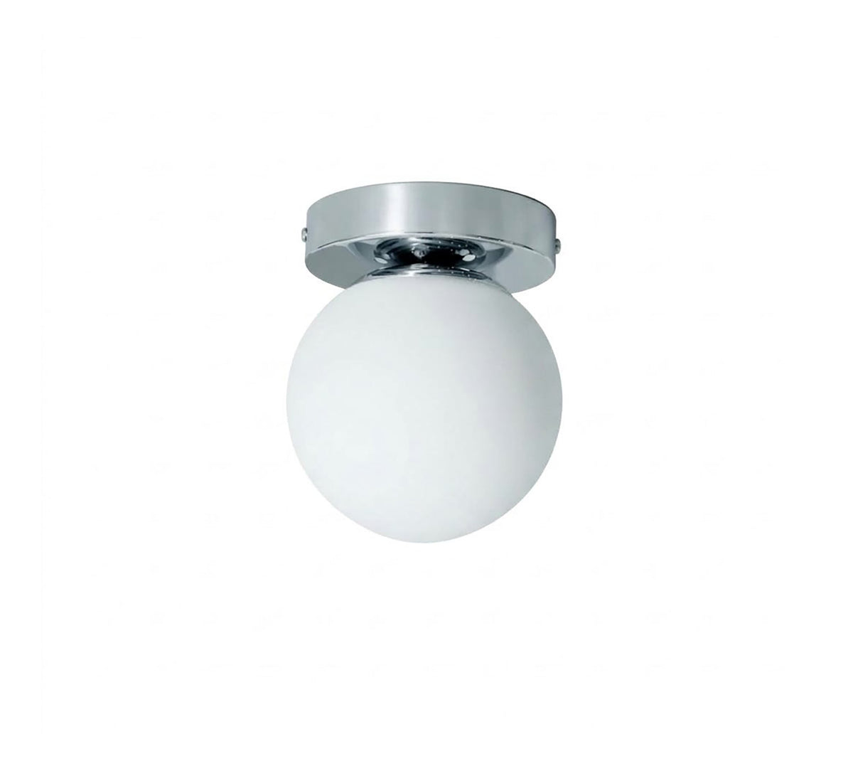 Silver Flush Mount Opal Globe Light - Vitrine Furniture - Ceiling lights