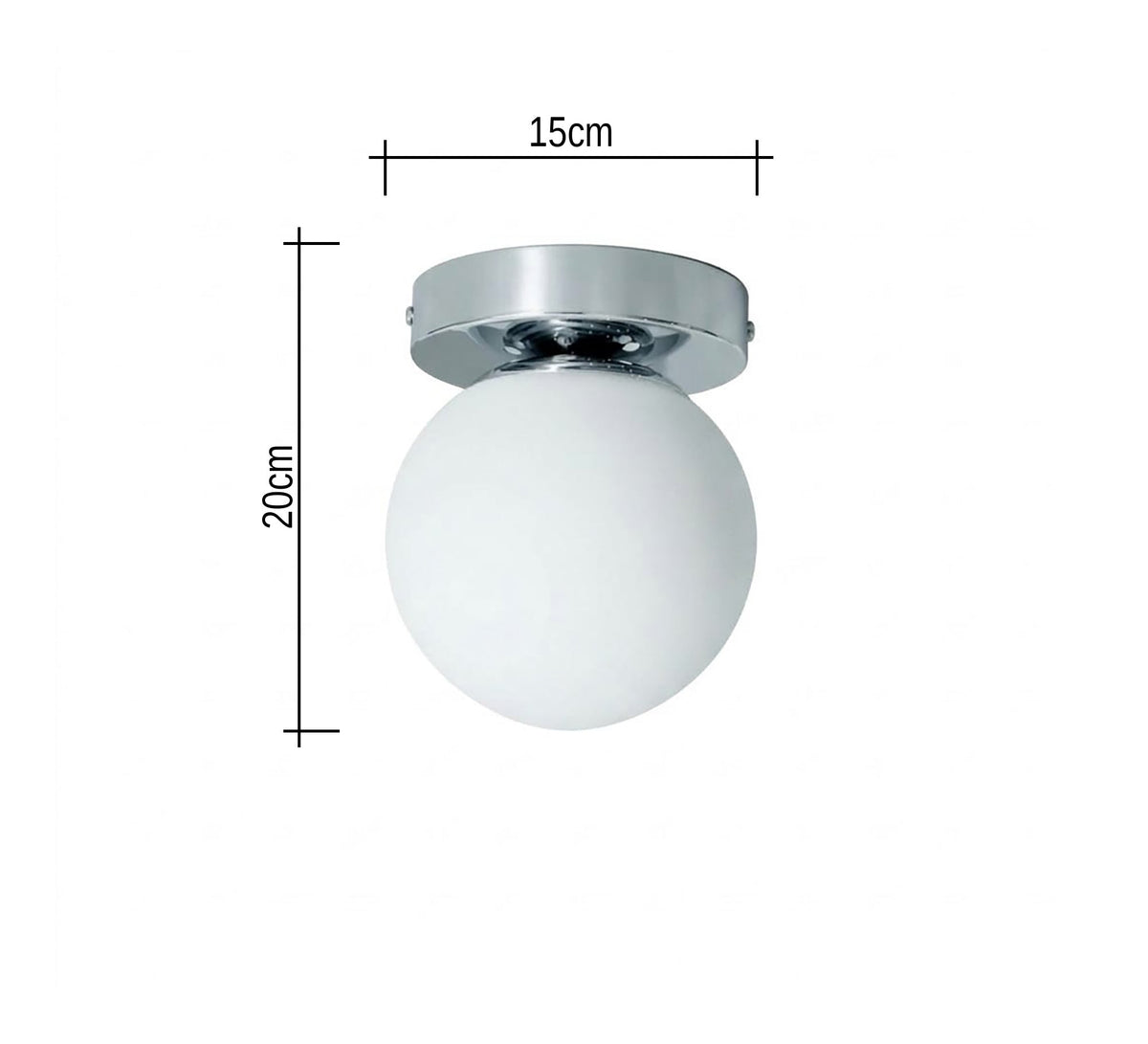Silver Flush Mount Opal Globe Light - Vitrine Furniture - Ceiling lights