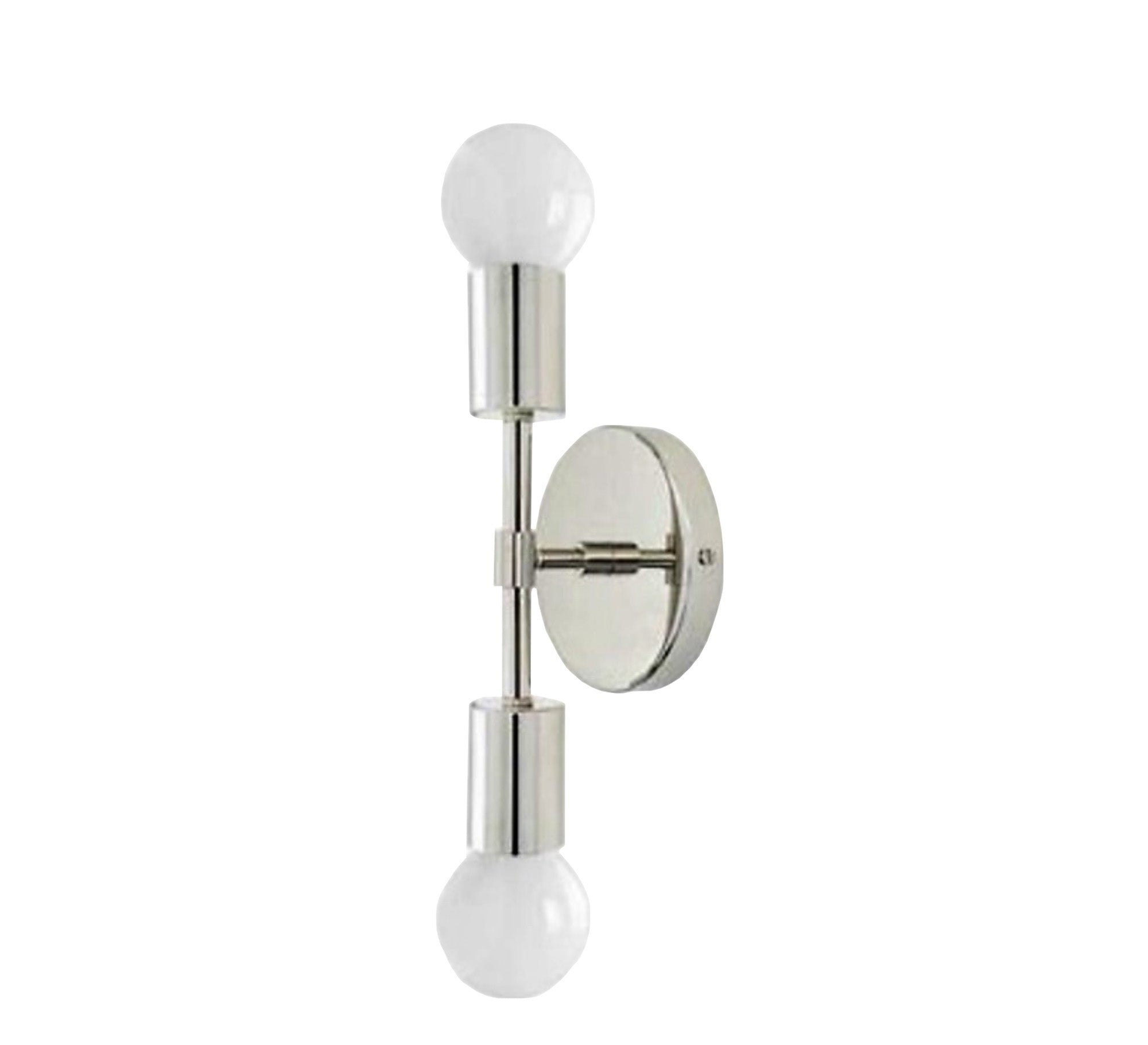 Silver metal wall lamp, 2 bulbs - Vitrine Furniture - Lighting