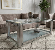 Silver rectangular frame table - Vitrine Furniture - Coffee Tables
