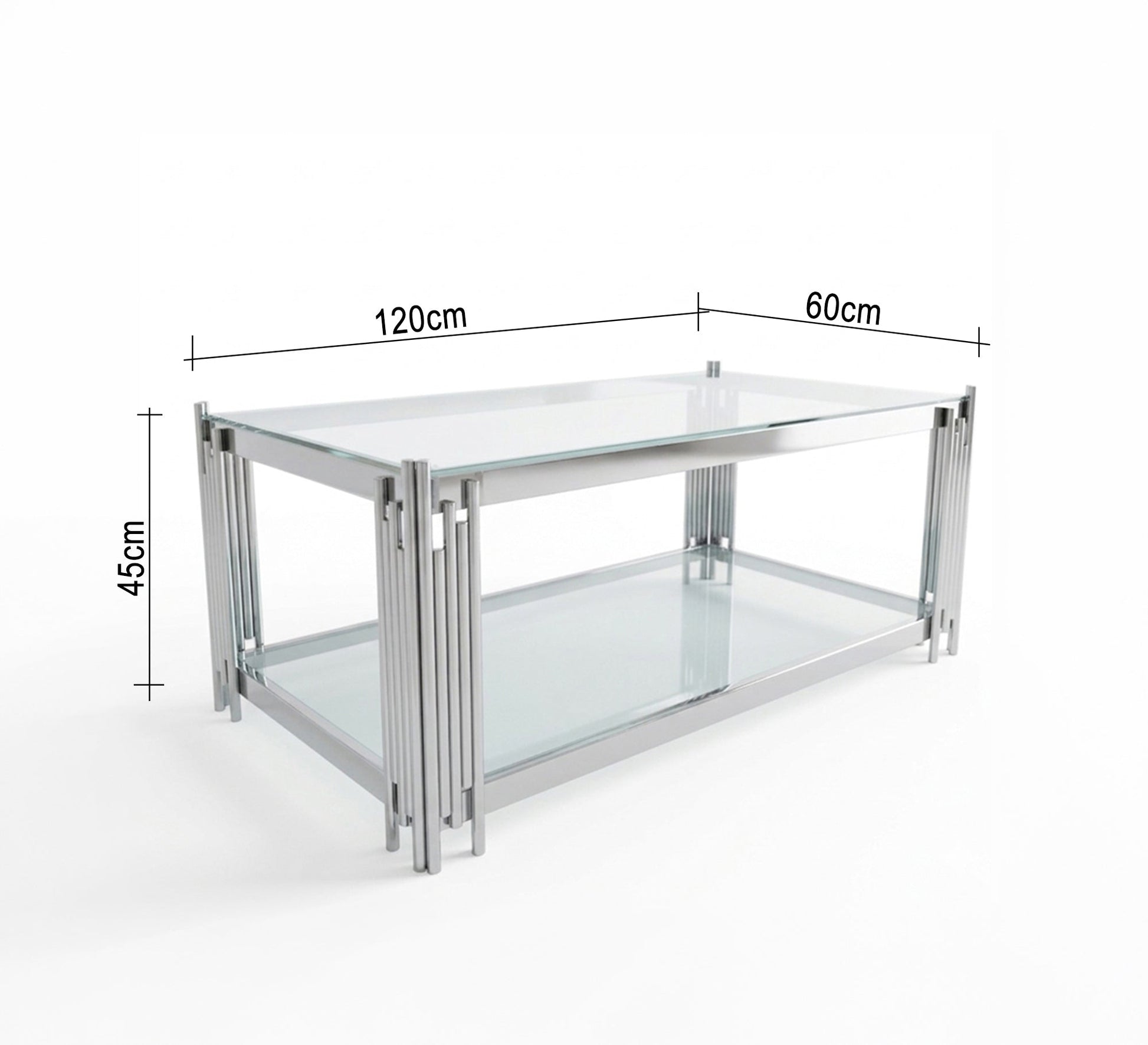 Silver rectangular frame table - Vitrine Furniture - Coffee Tables