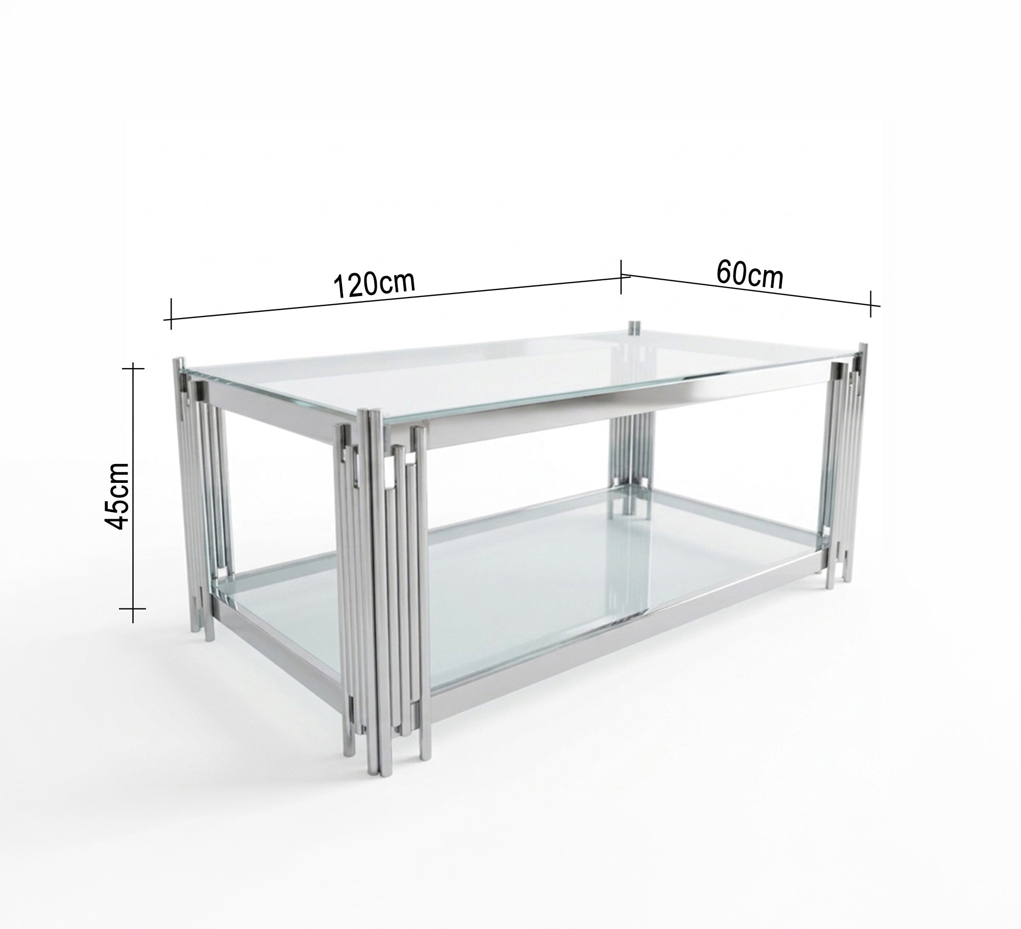 Silver rectangular frame table - Vitrine Furniture - Coffee Tables