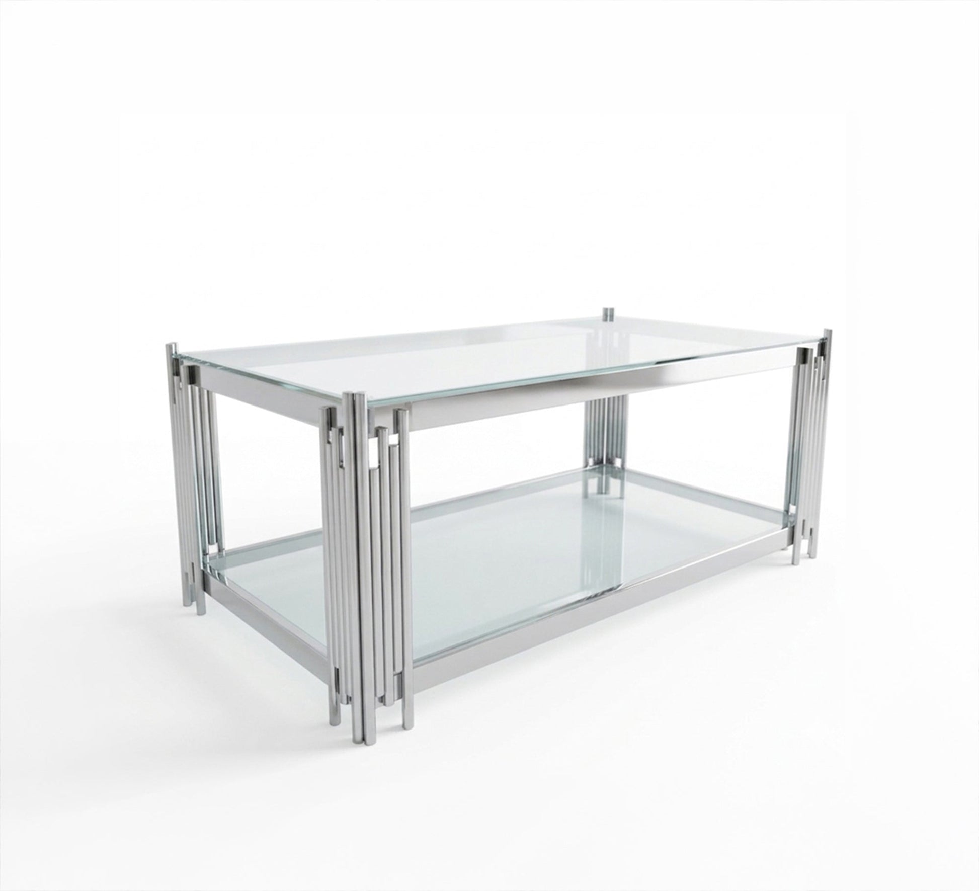 Silver rectangular frame table - Vitrine Furniture - Coffee Tables