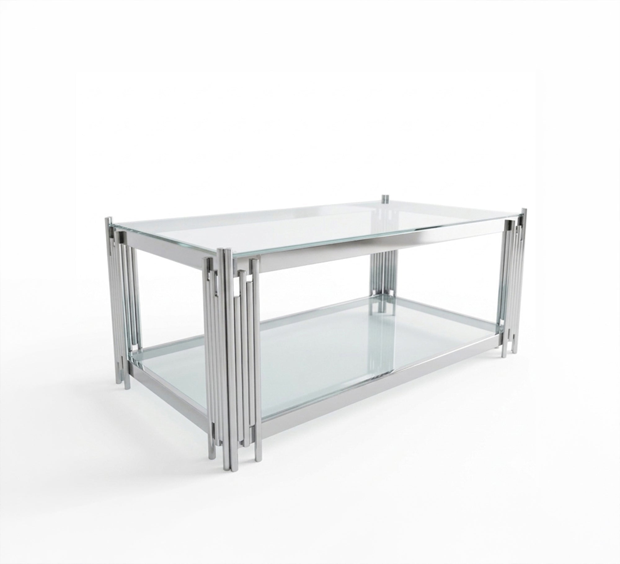 Silver rectangular frame table - Vitrine Furniture - Coffee Tables