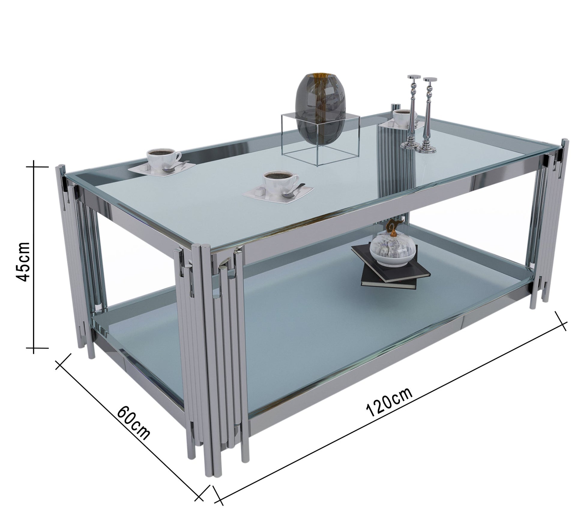 Silver rectangular frame table - Vitrine Furniture - Furniture
