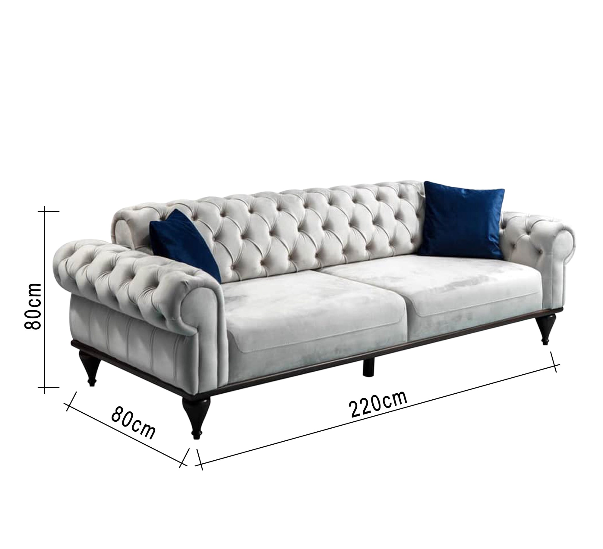 Silver sofa with caputin beads - Vitrine Furniture - Furniture