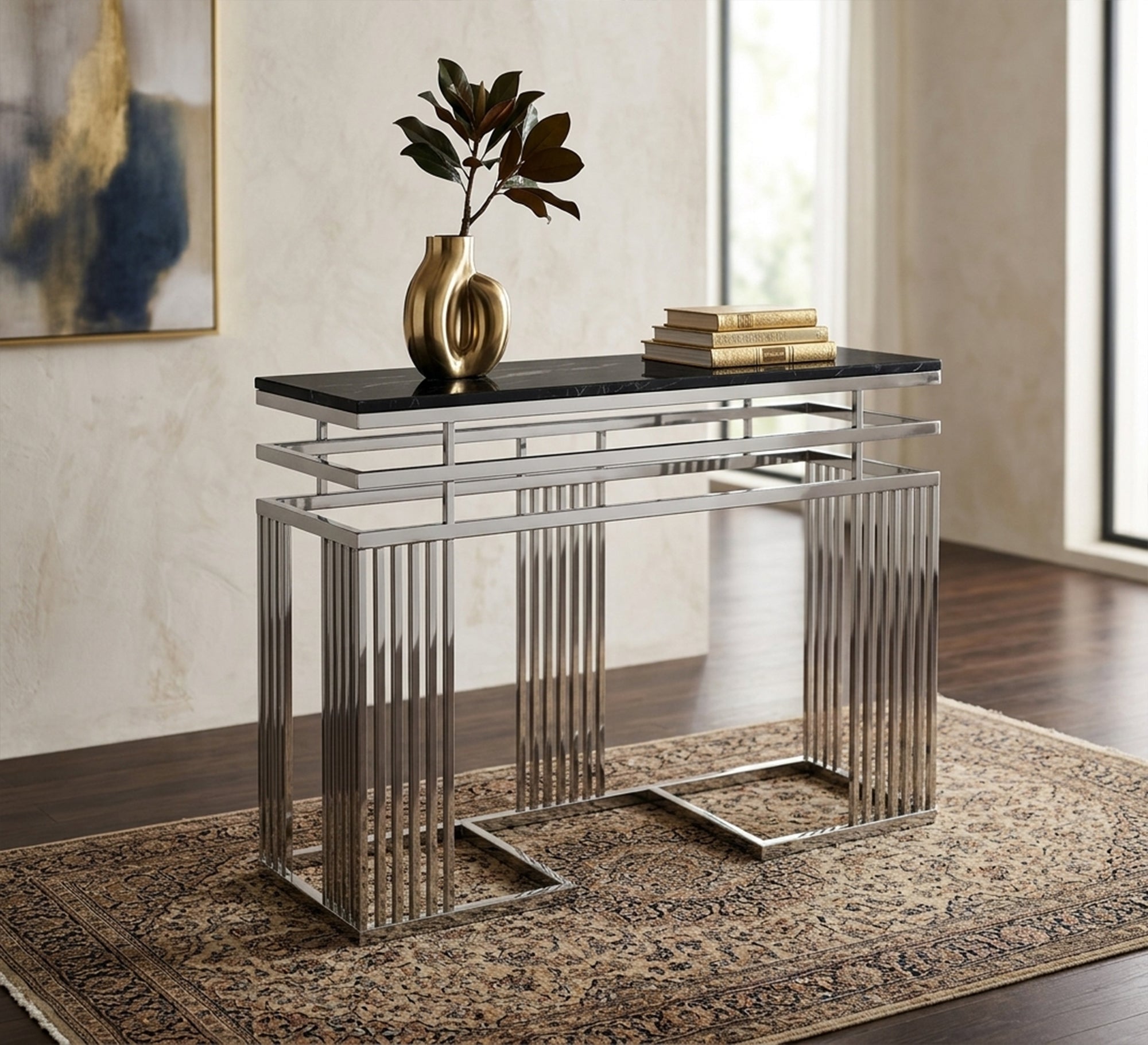 Silver stainless steel console - Vitrine Furniture - Console