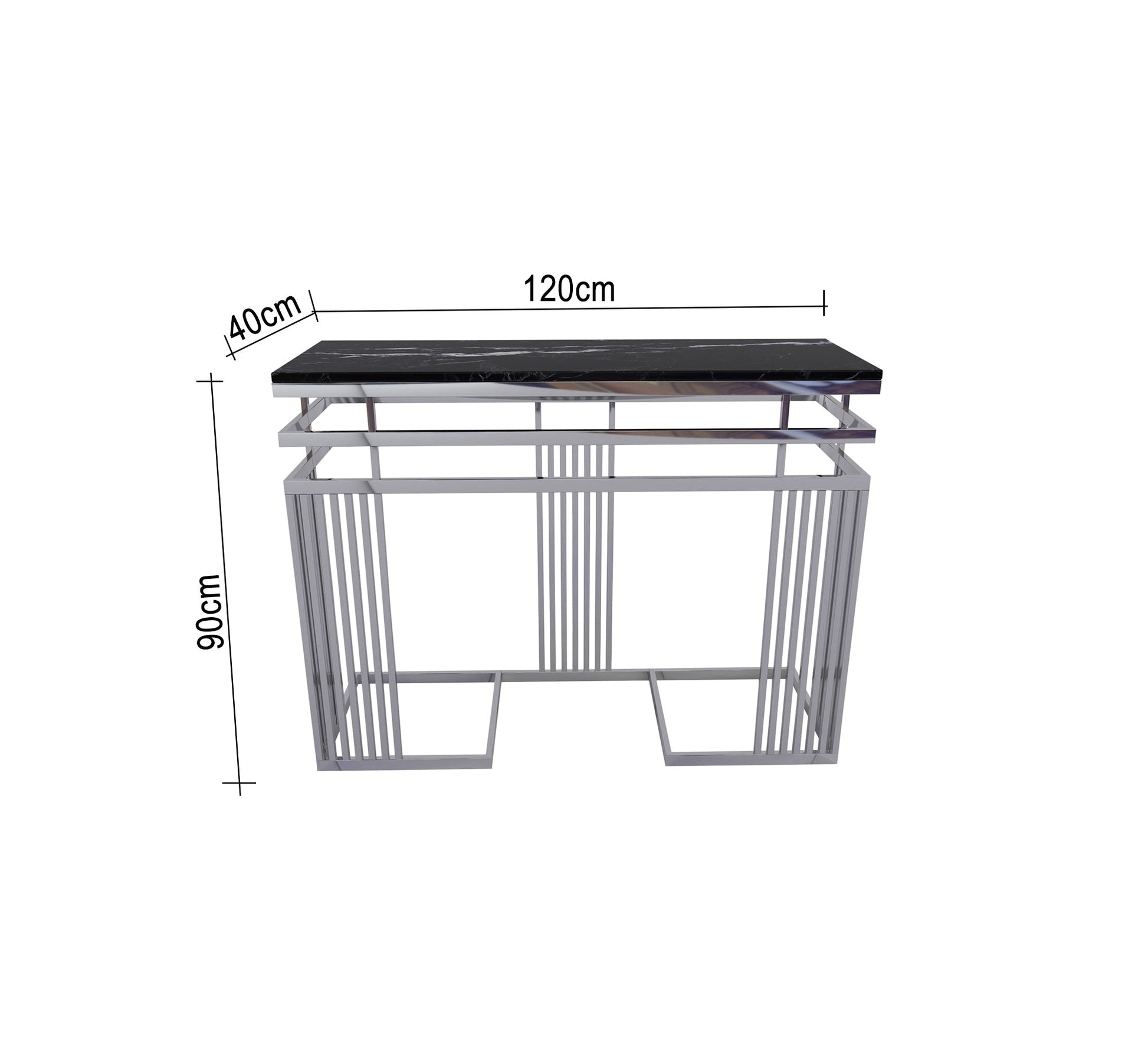 Silver stainless steel console - Vitrine Furniture - Console