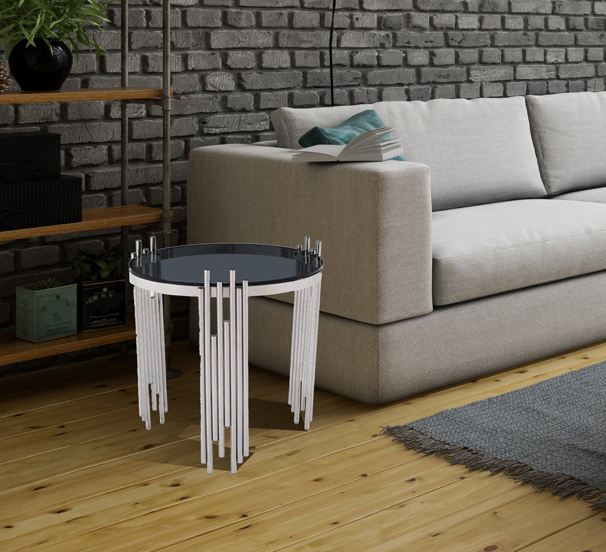 Silver table with modern design - Vitrine Furniture - Furniture