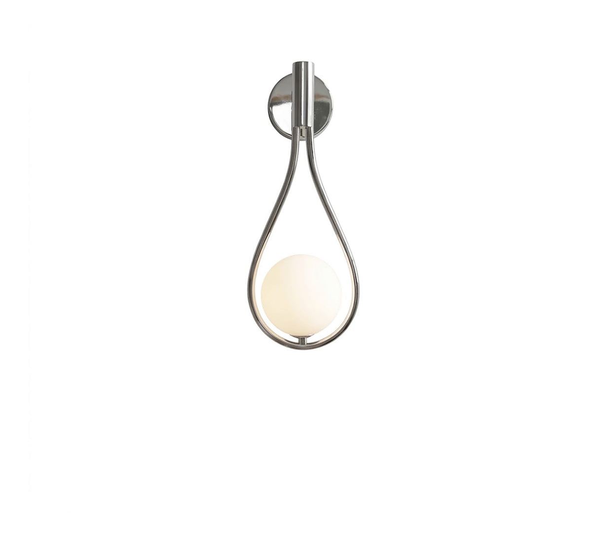 Silver Teardrop Wall Sconce with Globe - Vitrine Furniture - Wall Sconce