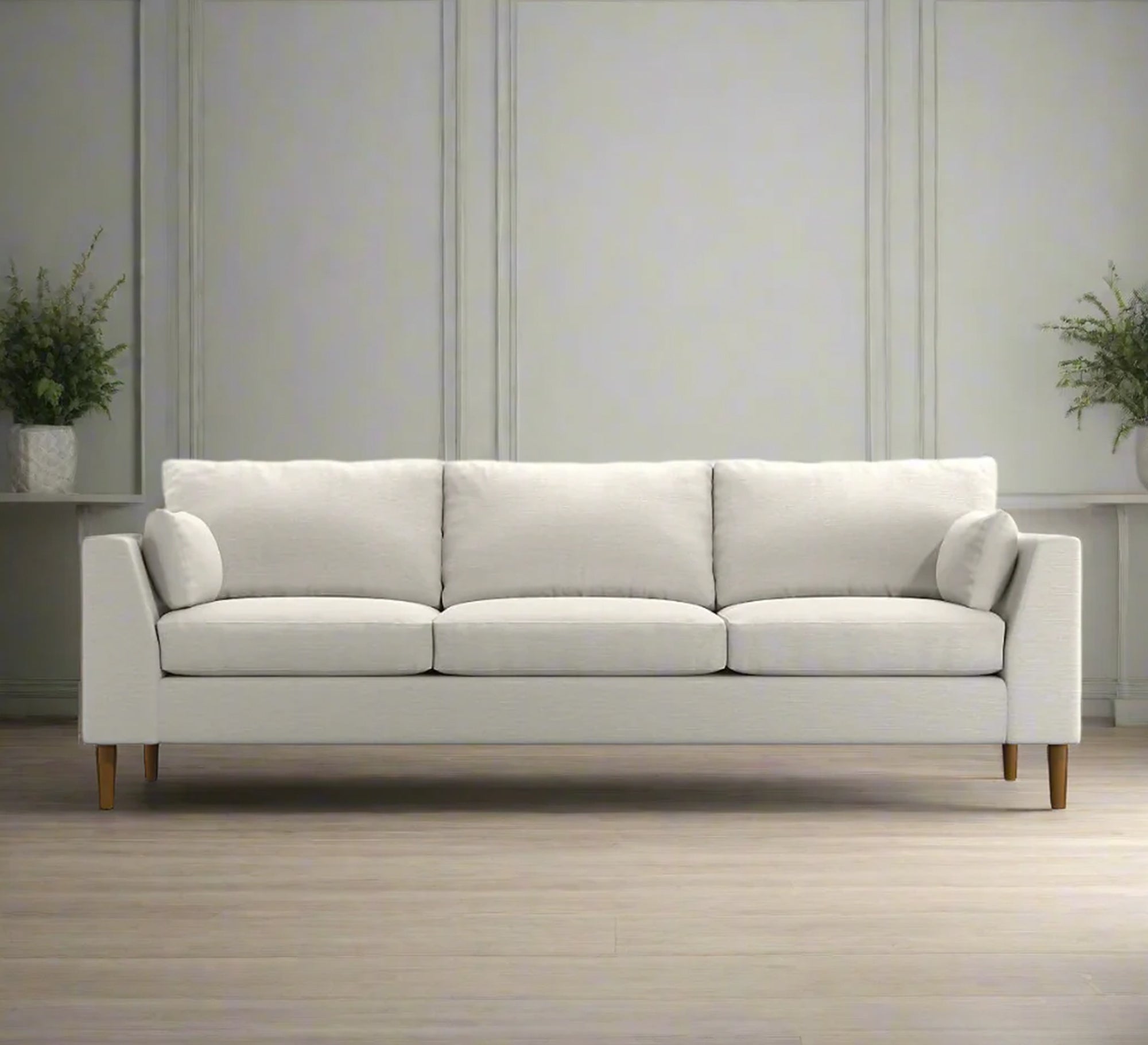 Simple and comfortable classic white sofa - Vitrine Furniture - Furniture