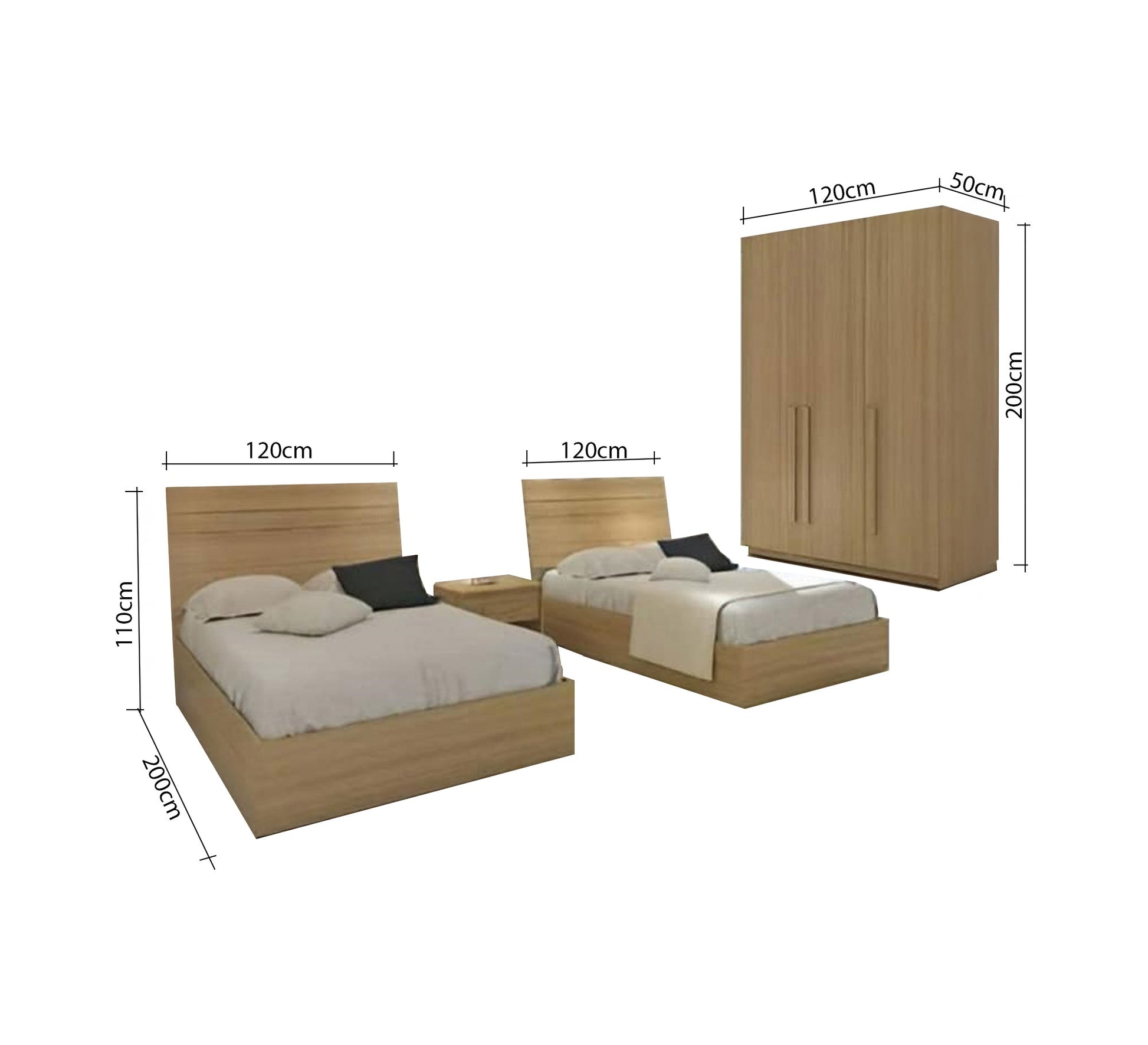 Simple bedroom design in light wood color - Vitrine Furniture - Furniture