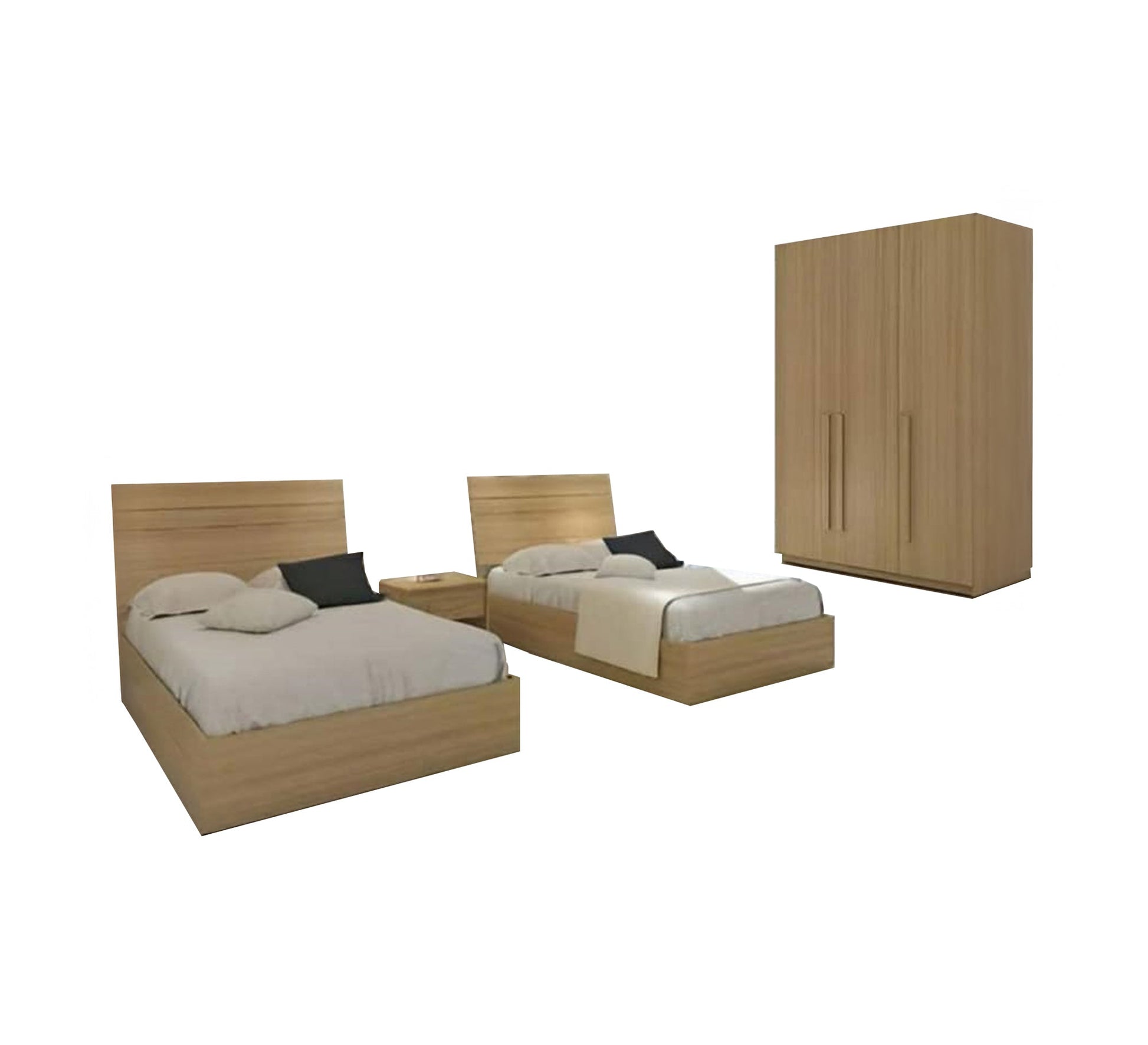 Simple bedroom design in light wood color - Vitrine Furniture - Furniture