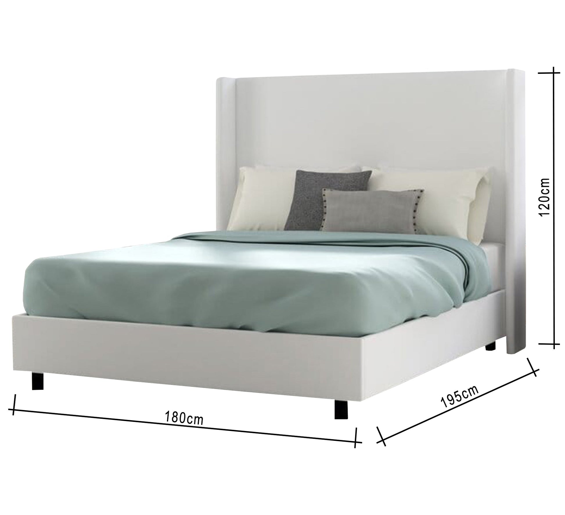 Simple beige upholstered bed - Vitrine Furniture - Furniture