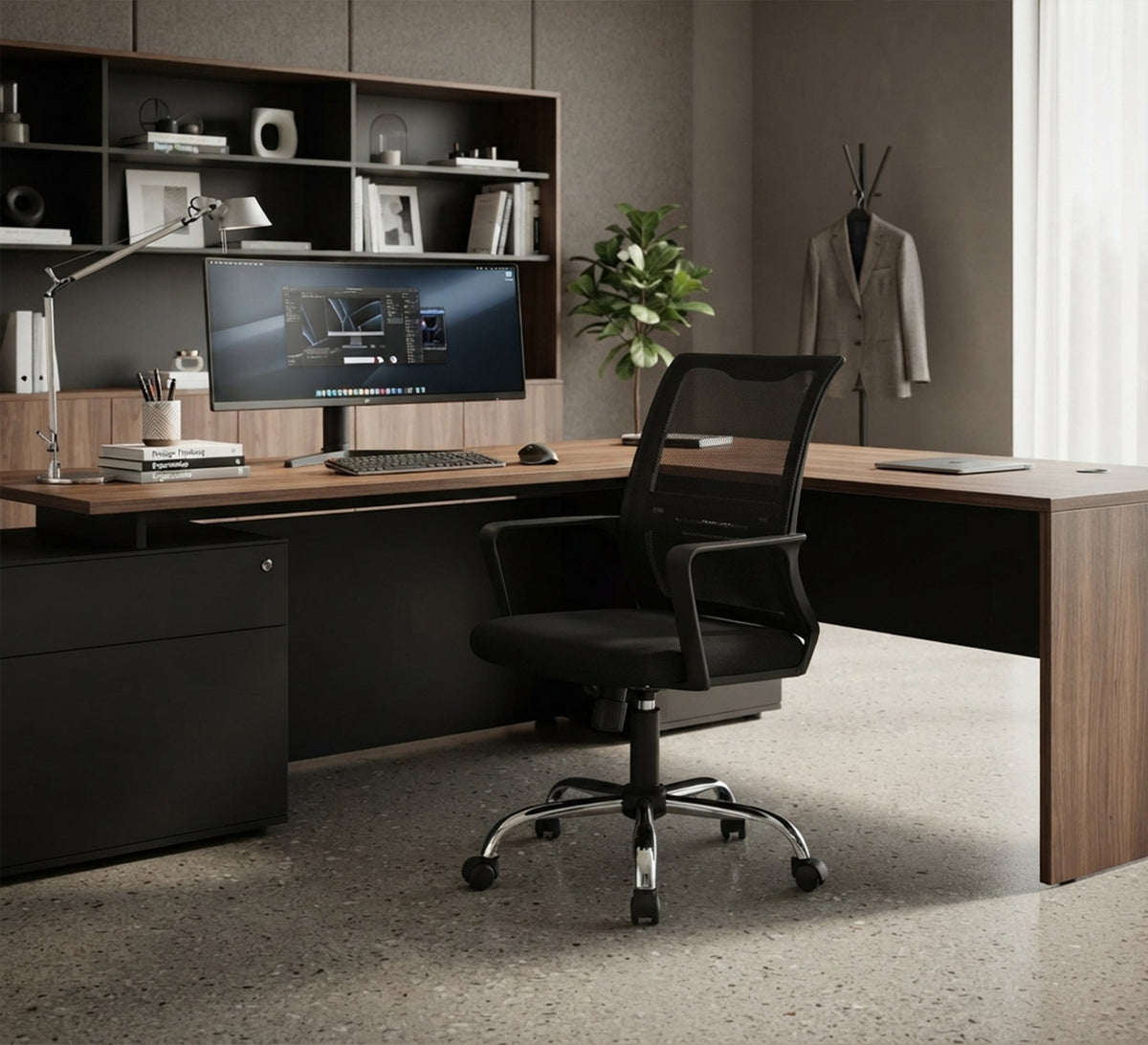 Simple Black Mesh Back Office Chair - Vitrine Furniture - Office Chairs