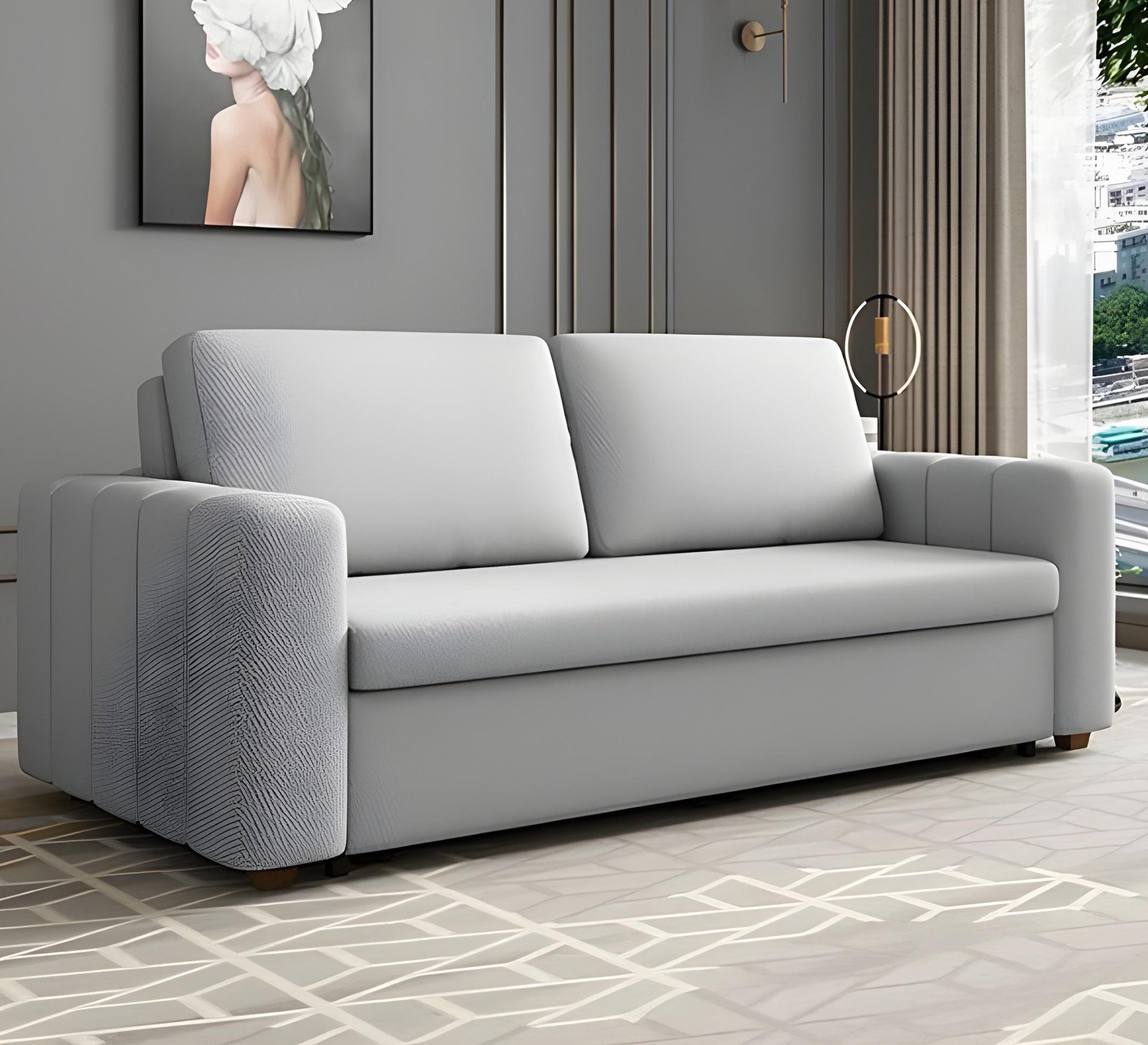 Simple, comfortable, and practical gray sofa - Vitrine Furniture - Furniture