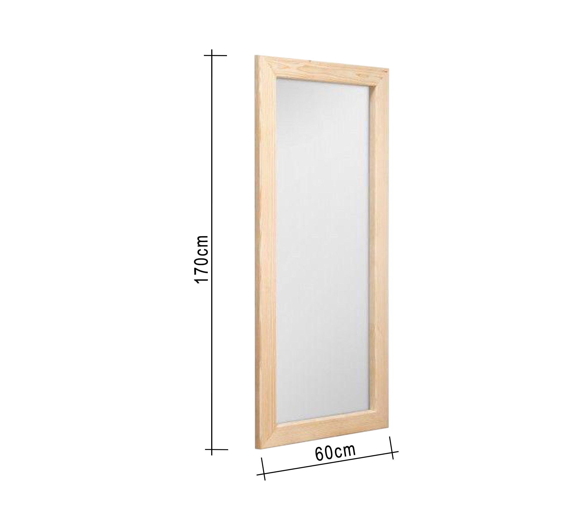 Simple design beige wooden frame mirror - Vitrine Furniture - Décor