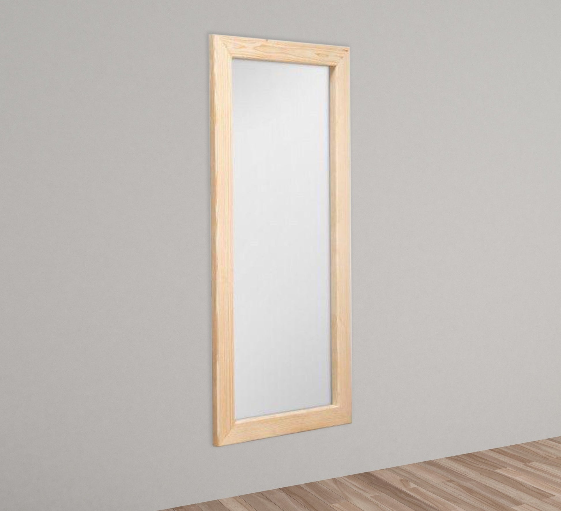 Simple design beige wooden frame mirror - Vitrine Furniture - Décor