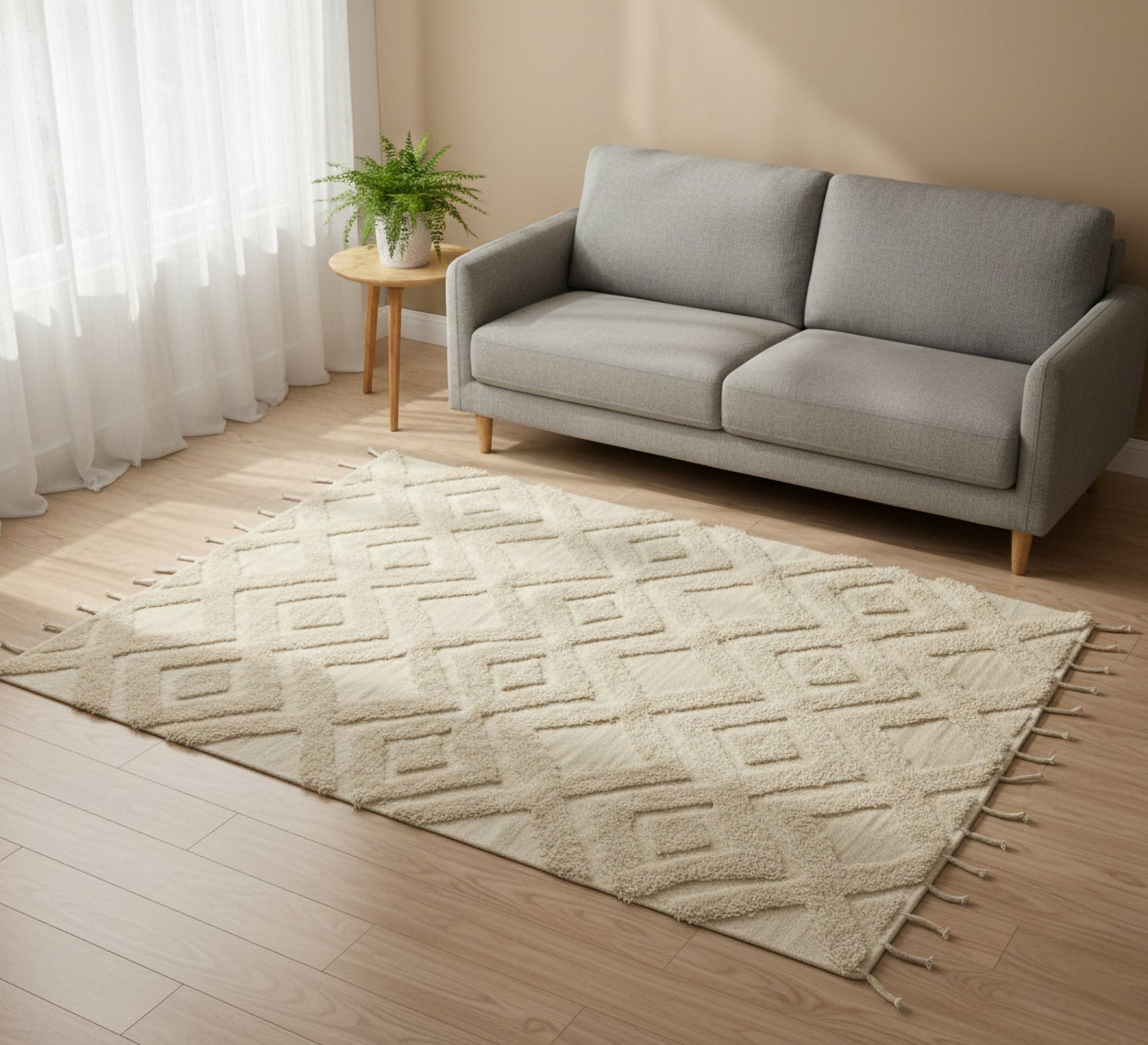 Simple fringed floor rug - Vitrine Furniture - Accessories