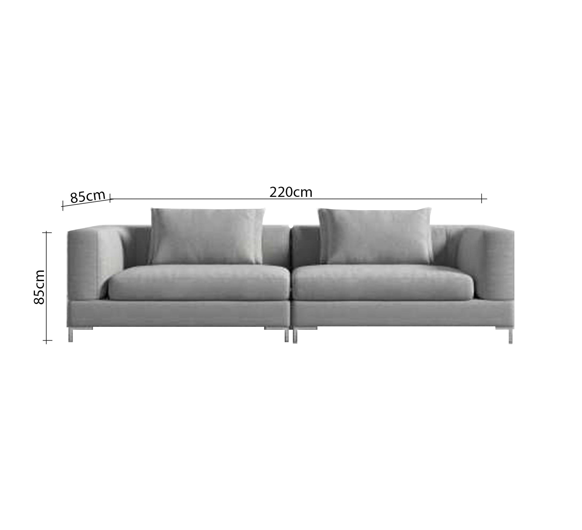 Simple gray sofa with a modern design - Vitrine Furniture - Furniture