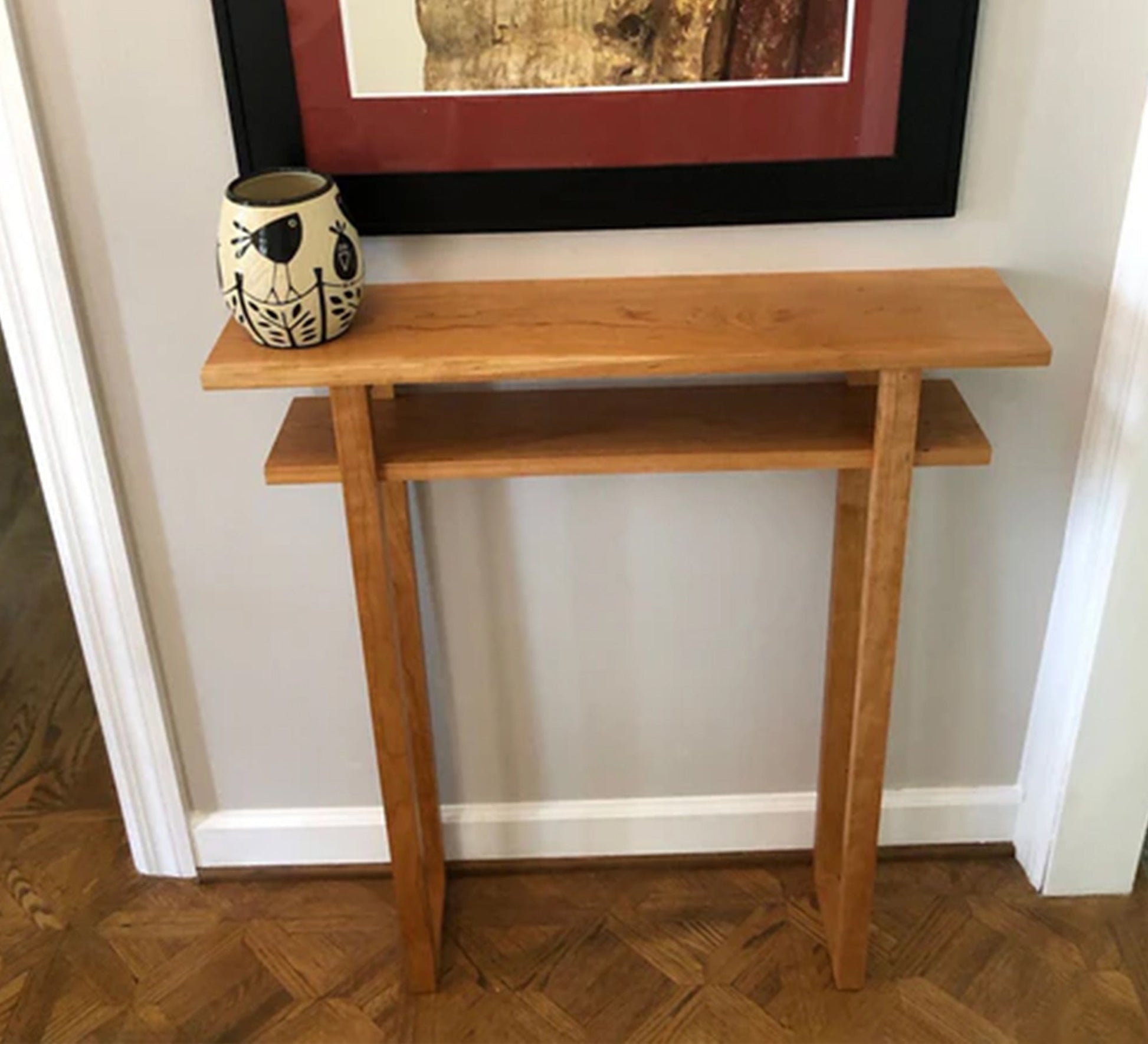 Simple slim wooden console table in rustic style - Vitrine Furniture - Furniture