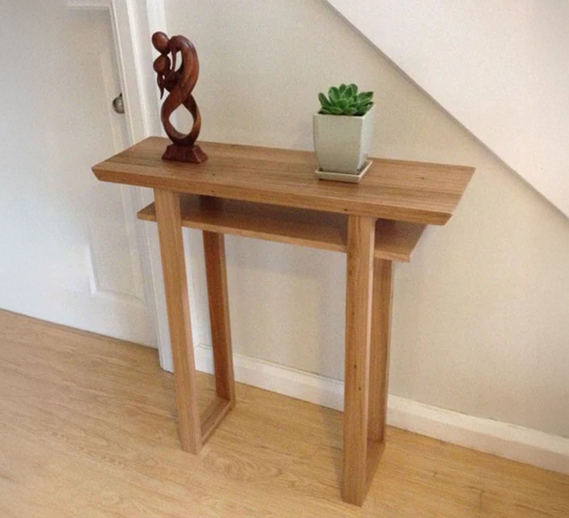 Simple slim wooden console table in rustic style - Vitrine Furniture - Furniture