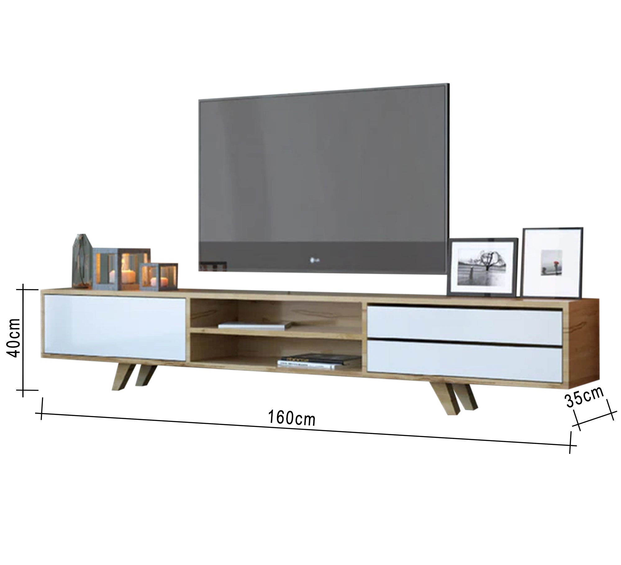 Simple TV unit with hanging shelves - Vitrine Furniture - Furniture