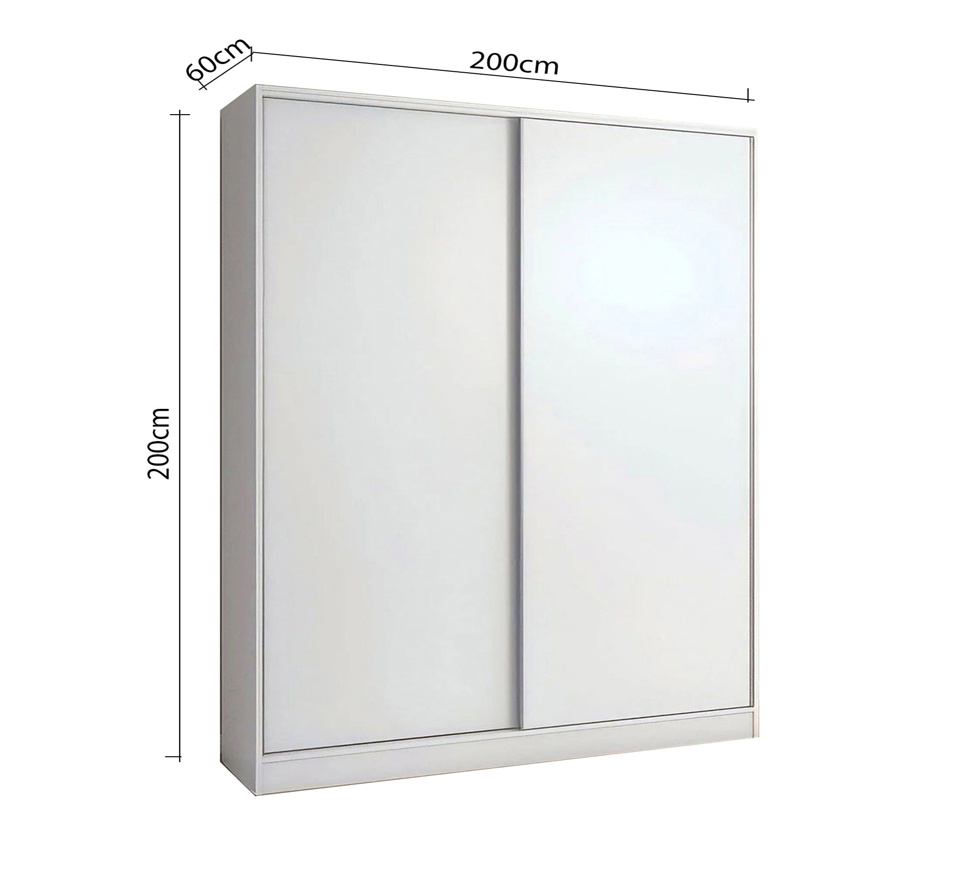 Simple white sliding door wardrobe - Vitrine Furniture - Furniture