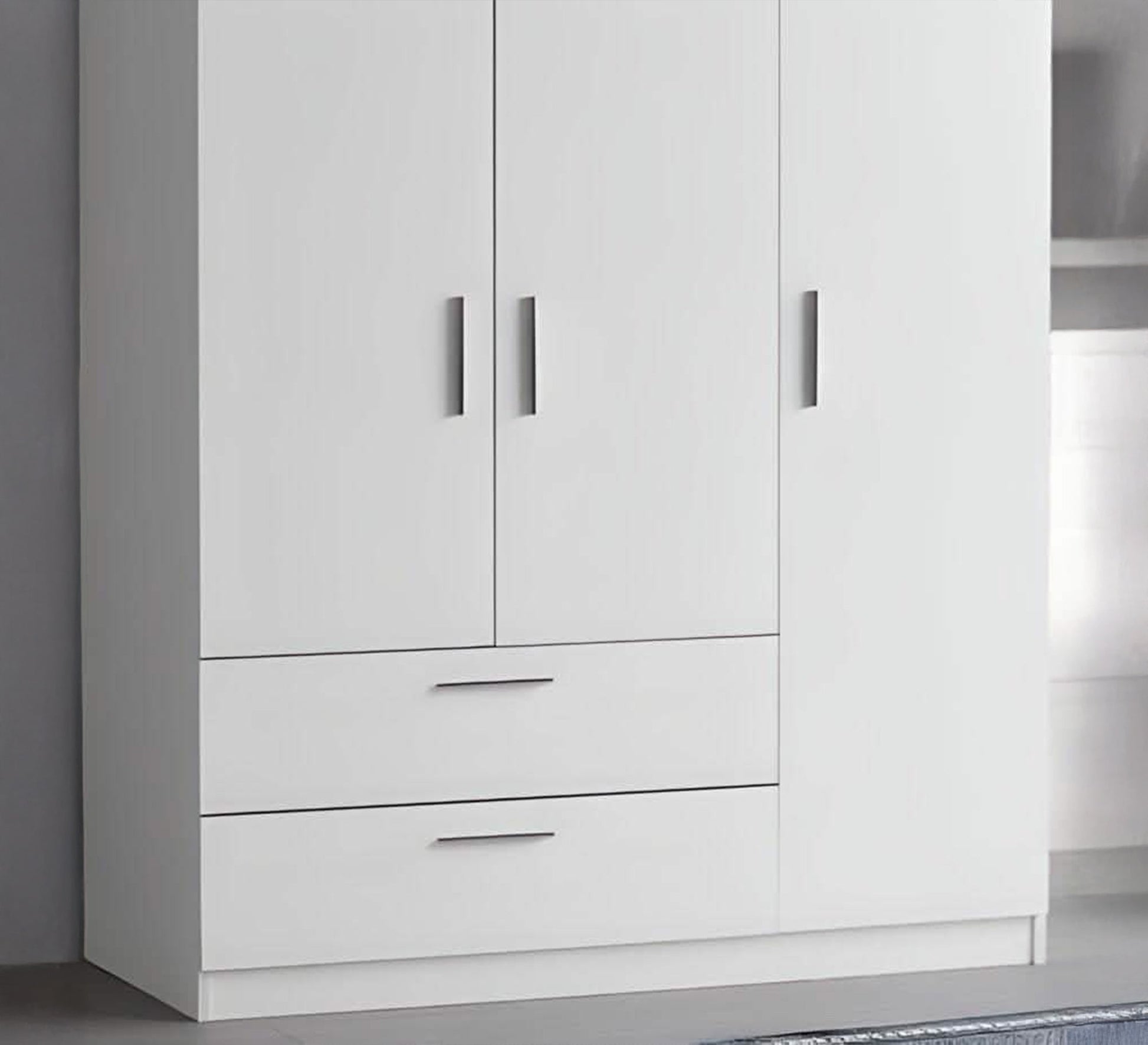 Simple white wardrobe with drawers - Vitrine Furniture - Furniture