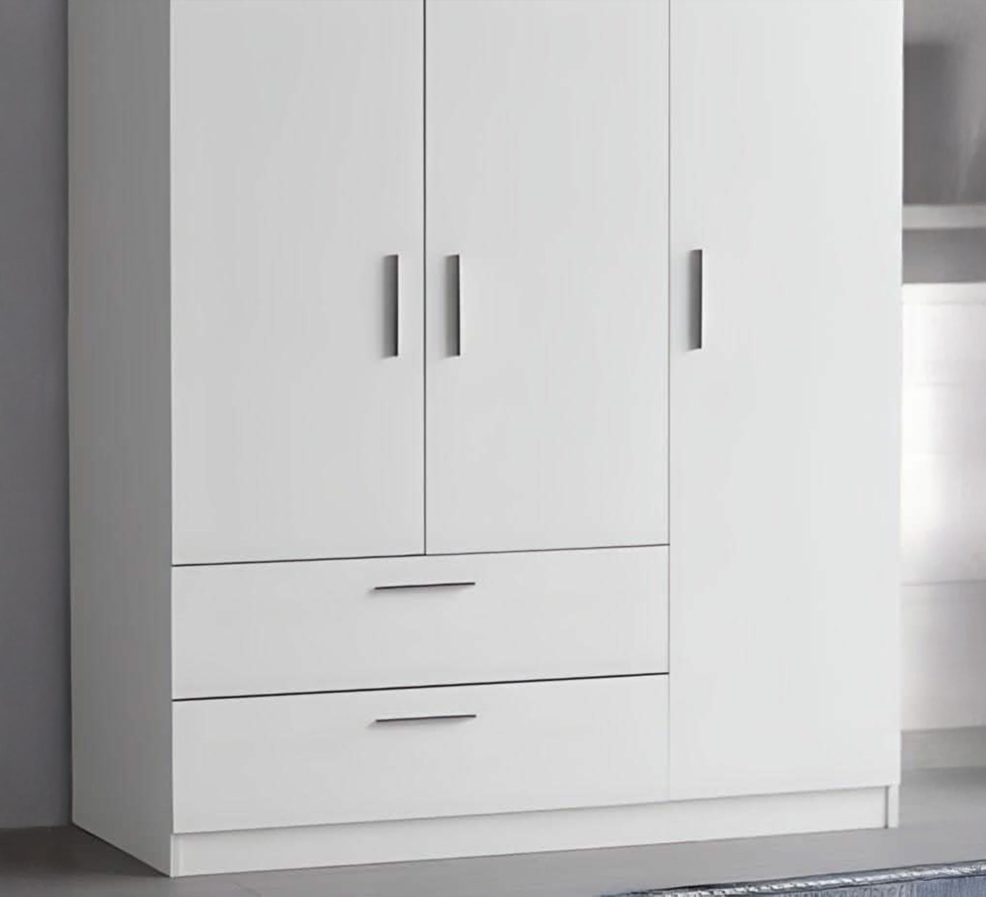 Simple white wardrobe with drawers - Vitrine Furniture - Furniture