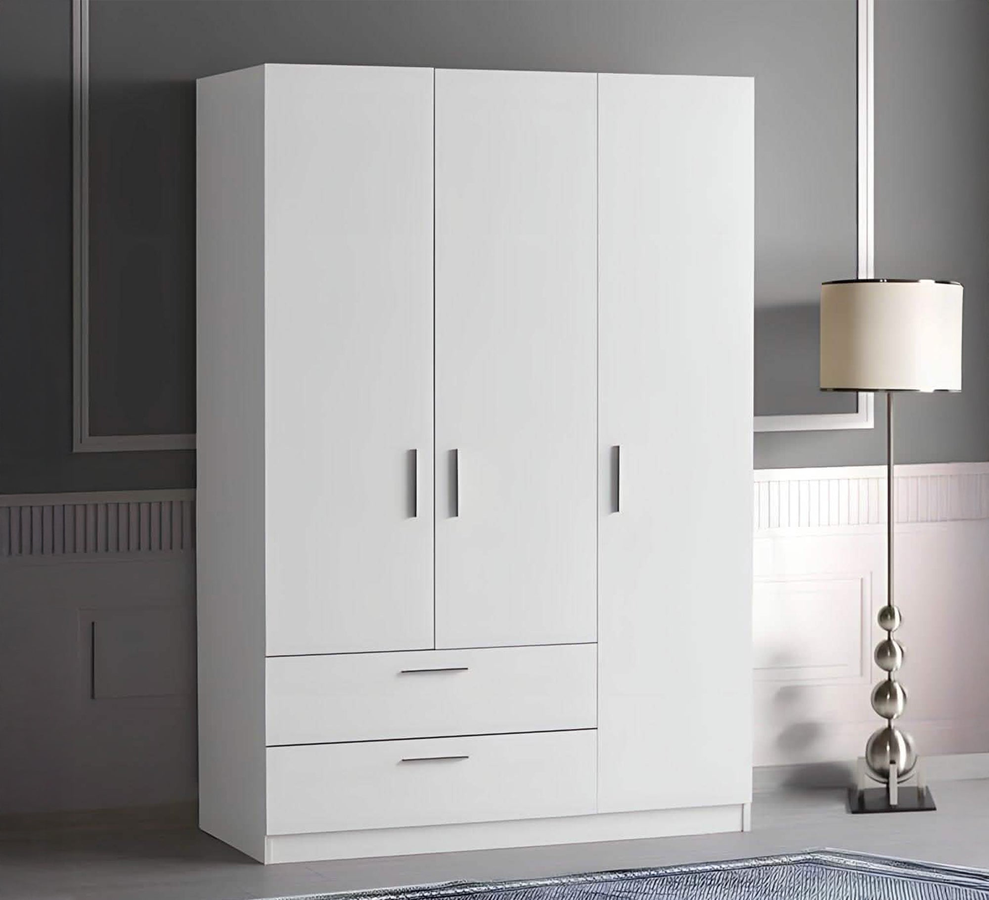Simple white wardrobe with drawers - Vitrine Furniture - Furniture
