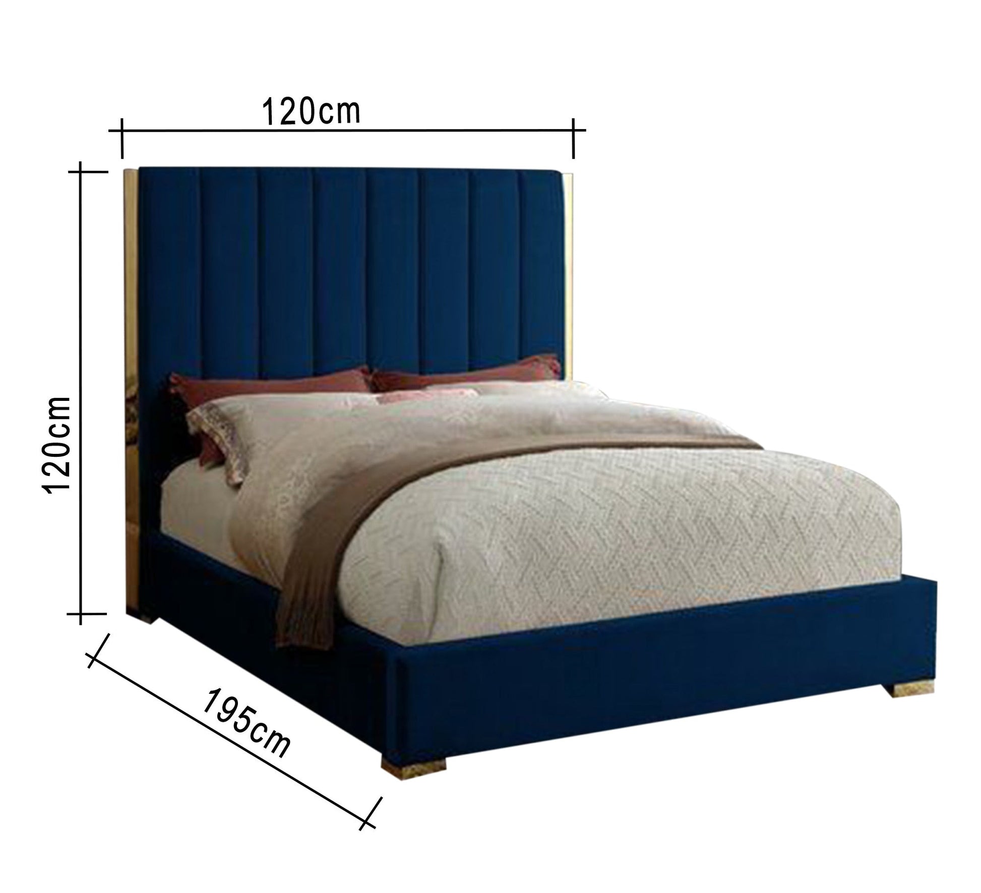 Single bed divided lengthwise in navy blue - Vitrine Furniture - Furniture