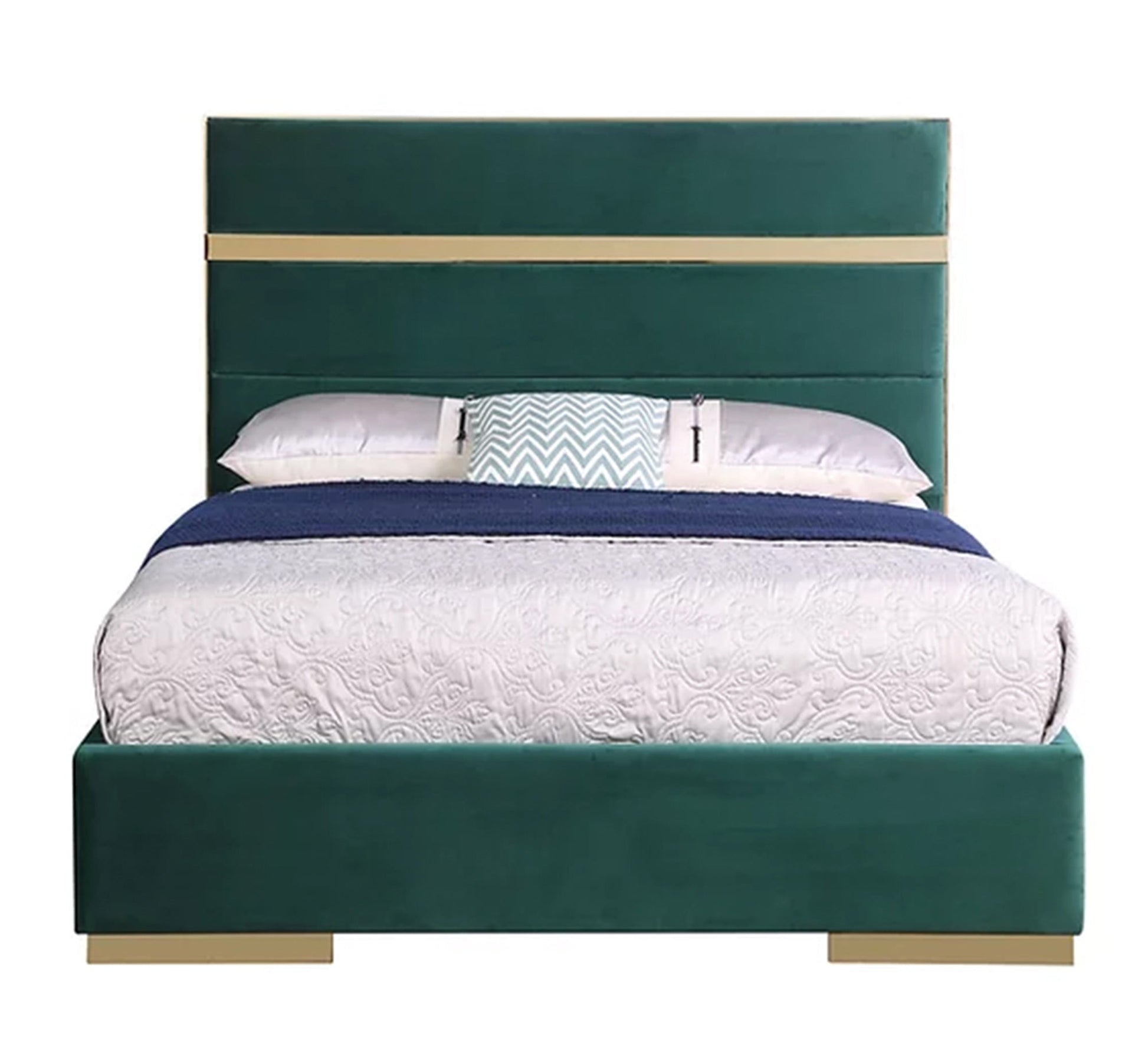 Single Bed, Gold Steel Ornaments, Elegant Comfort - Vitrine Furniture - Furniture