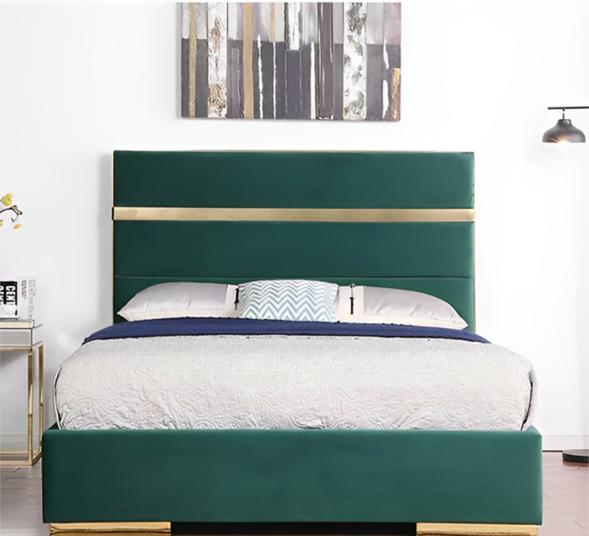 Single Bed, Gold Steel Ornaments, Elegant Comfort - Vitrine Furniture - Furniture