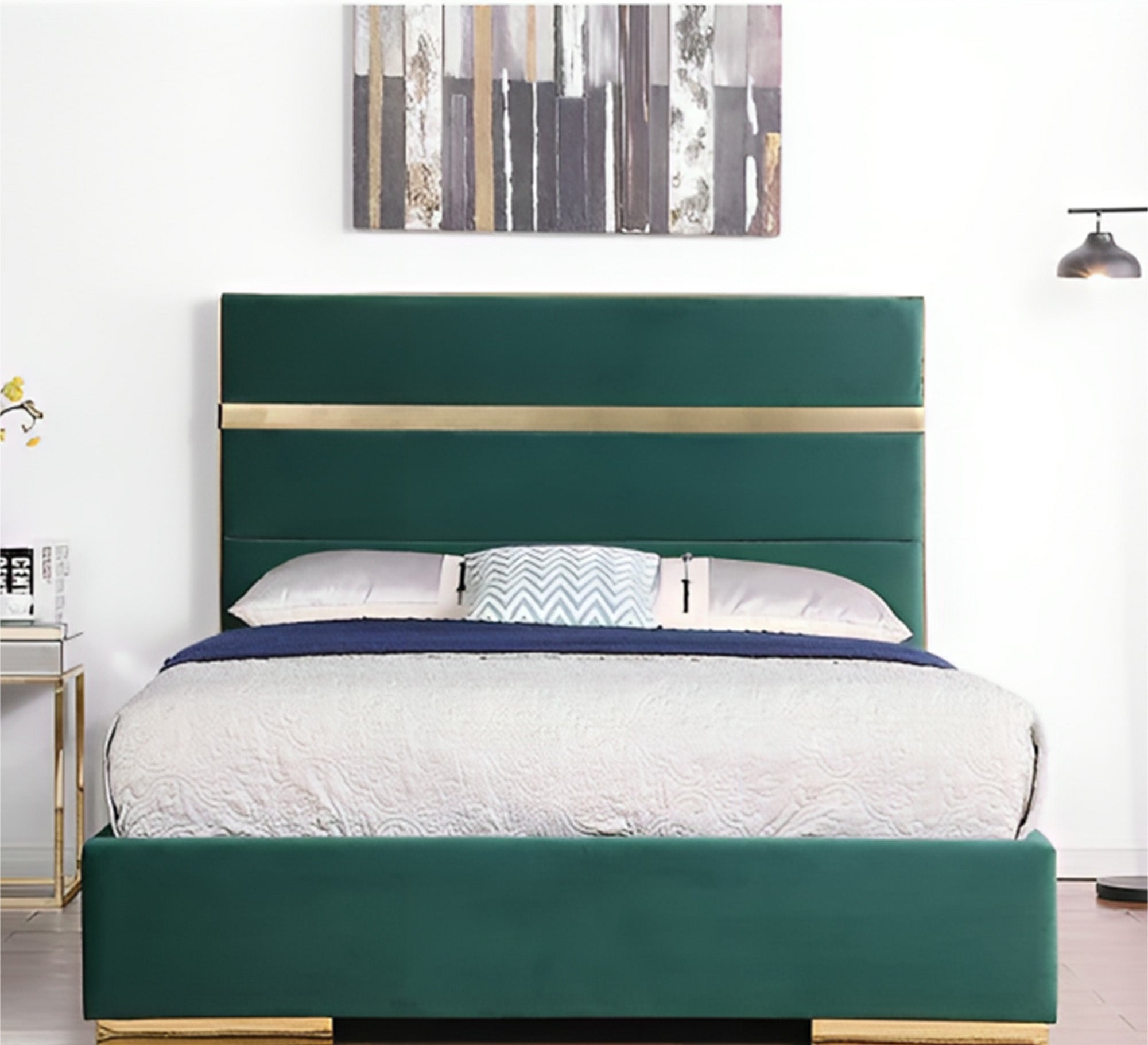 Single Bed, Gold Steel Ornaments, Elegant Comfort - Vitrine Furniture - Furniture