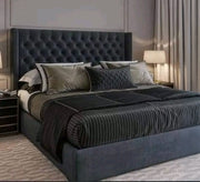Single bed with black capitone beads - Vitrine Furniture - Furniture
