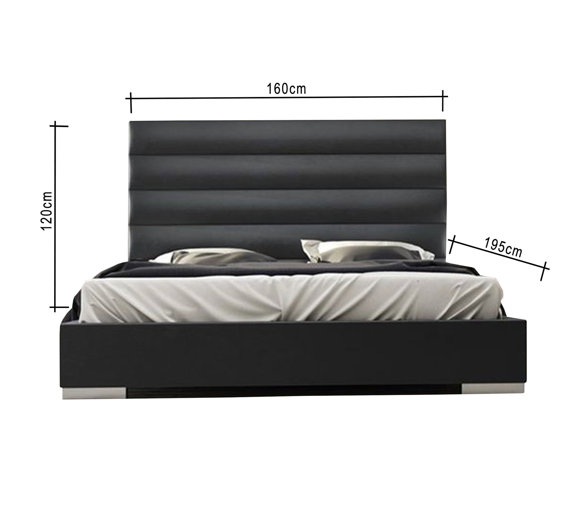 Single bed with black upholstery - Vitrine Furniture - Furniture