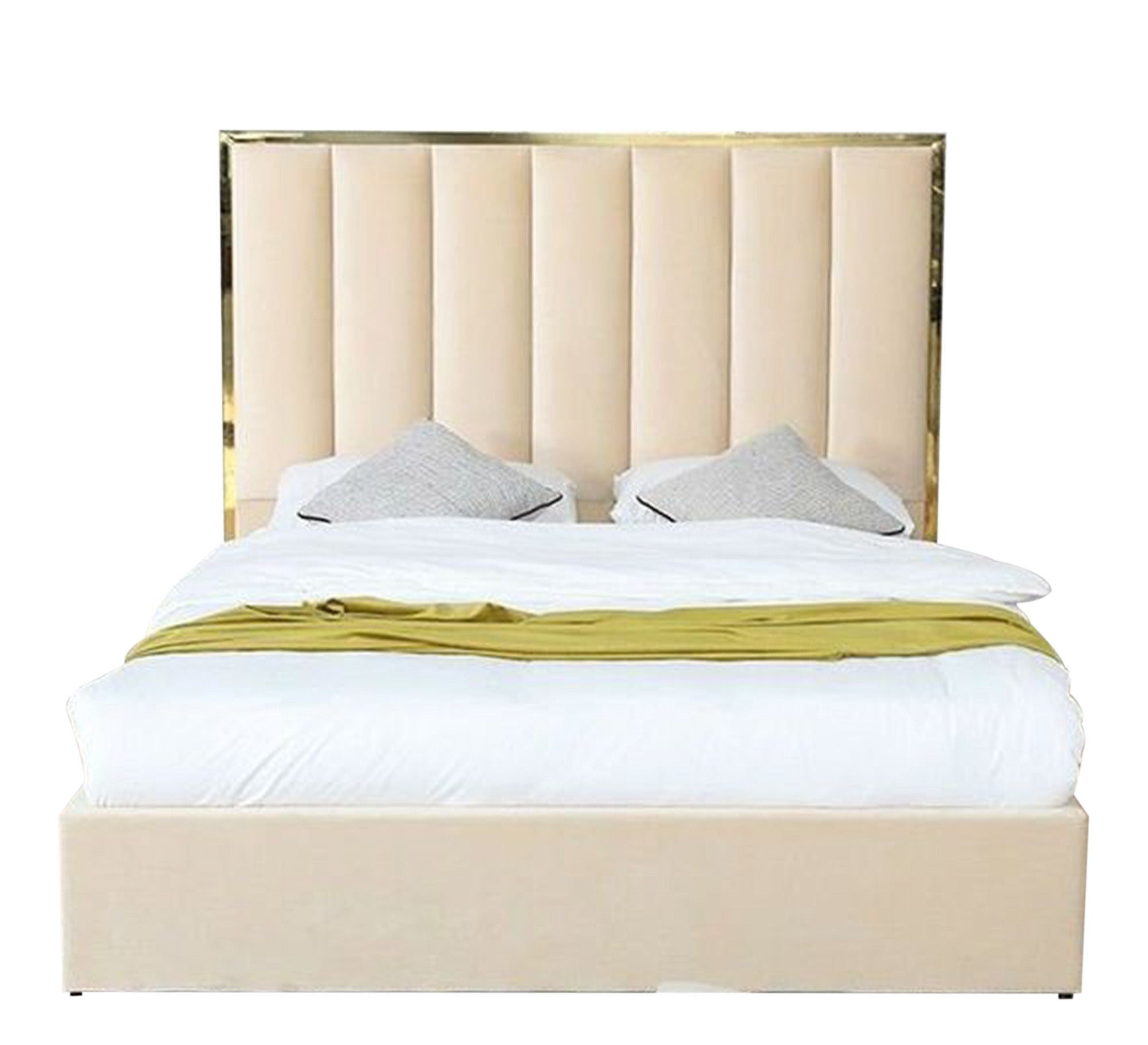 Single bed with gold steel ornaments - Vitrine Furniture - Furniture