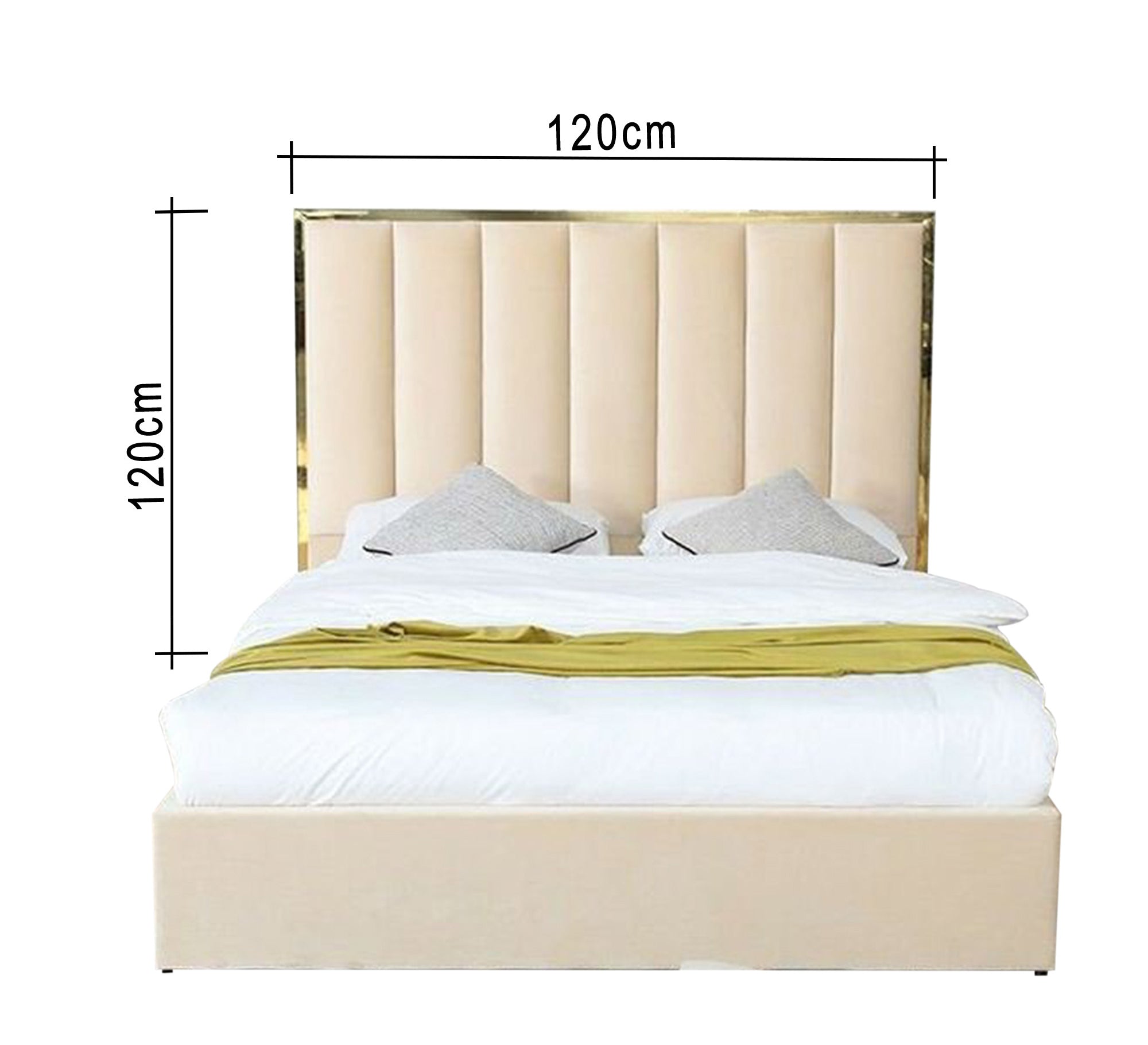 Single bed with gold steel ornaments - Vitrine Furniture - Furniture