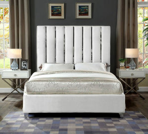 Single bed with longitudinal silver steel ornaments - Vitrine Furniture - Furniture