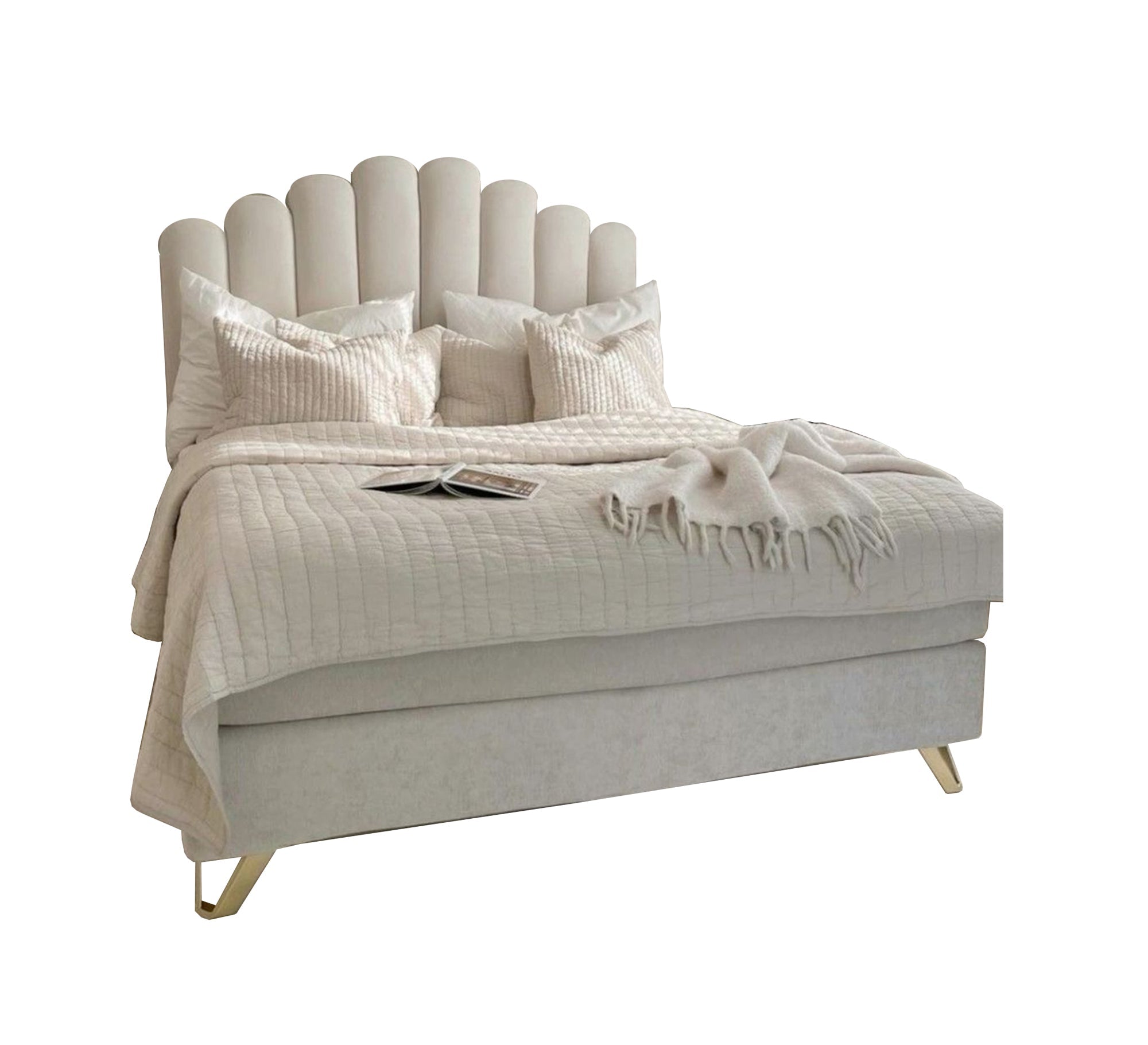 Single bed with longitudinally ribbed backrest - Vitrine Furniture - Furniture