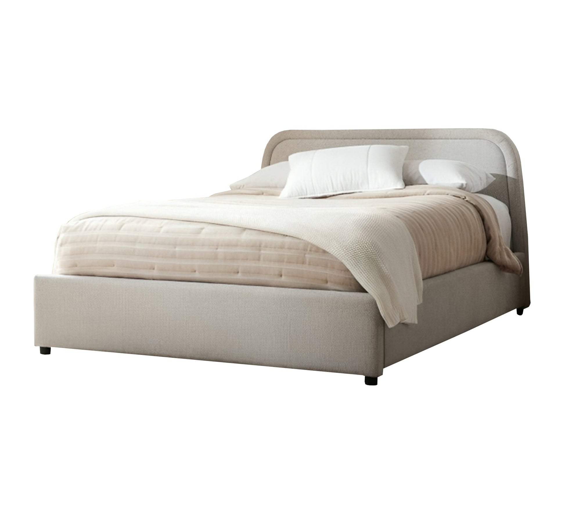 Single bed with rounded - edged backrest - Vitrine Furniture - Furniture