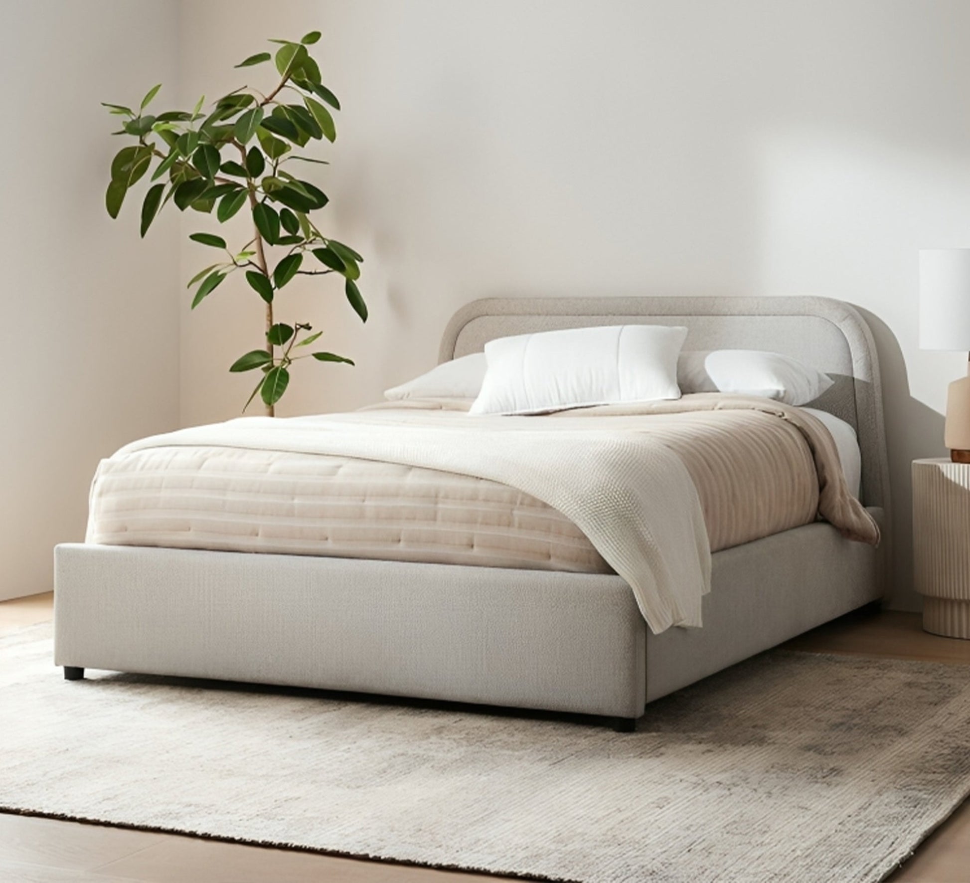 Single bed with rounded - edged backrest - Vitrine Furniture - Furniture