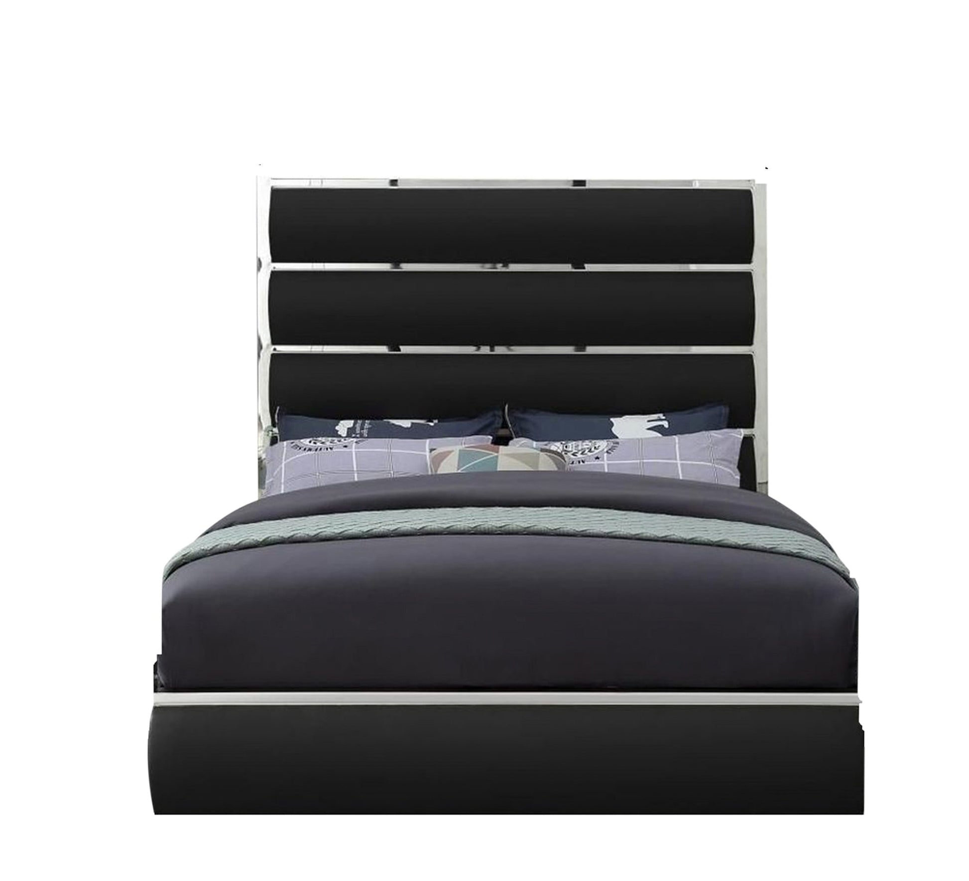 Single bed with silver steel ornaments - Vitrine Furniture - Furniture