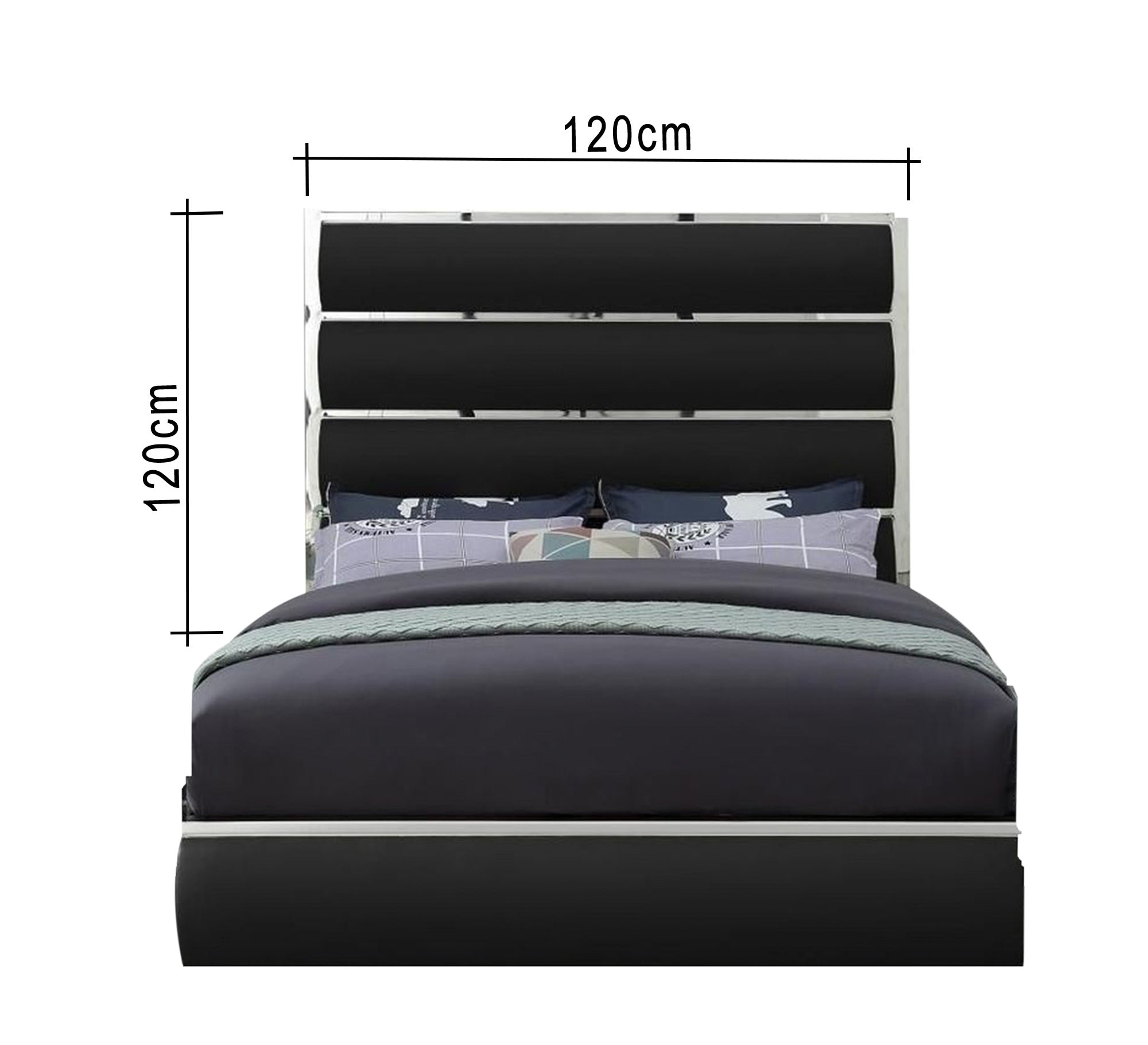 Single bed with silver steel ornaments - Vitrine Furniture - Furniture