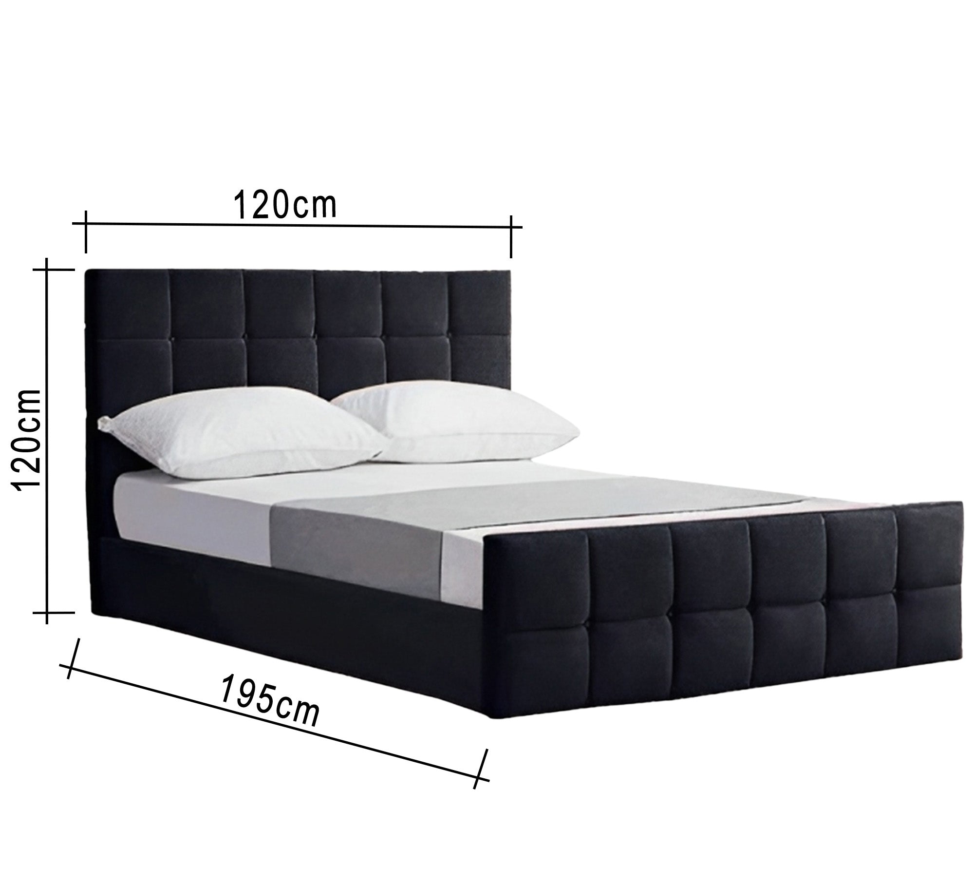 Single bed with square upholstery - Vitrine Furniture - Furniture