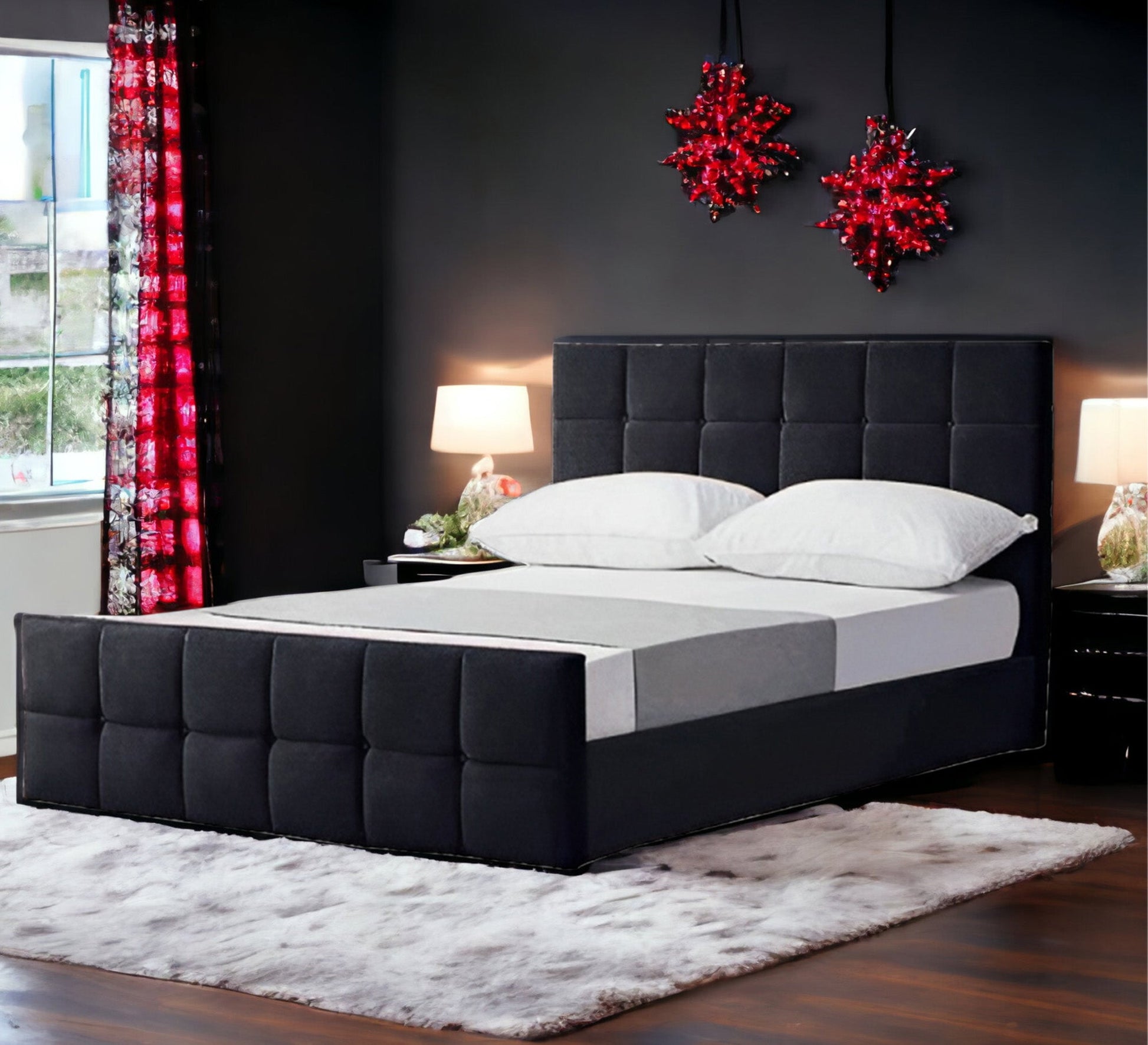 Single bed with square upholstery - Vitrine Furniture - Furniture