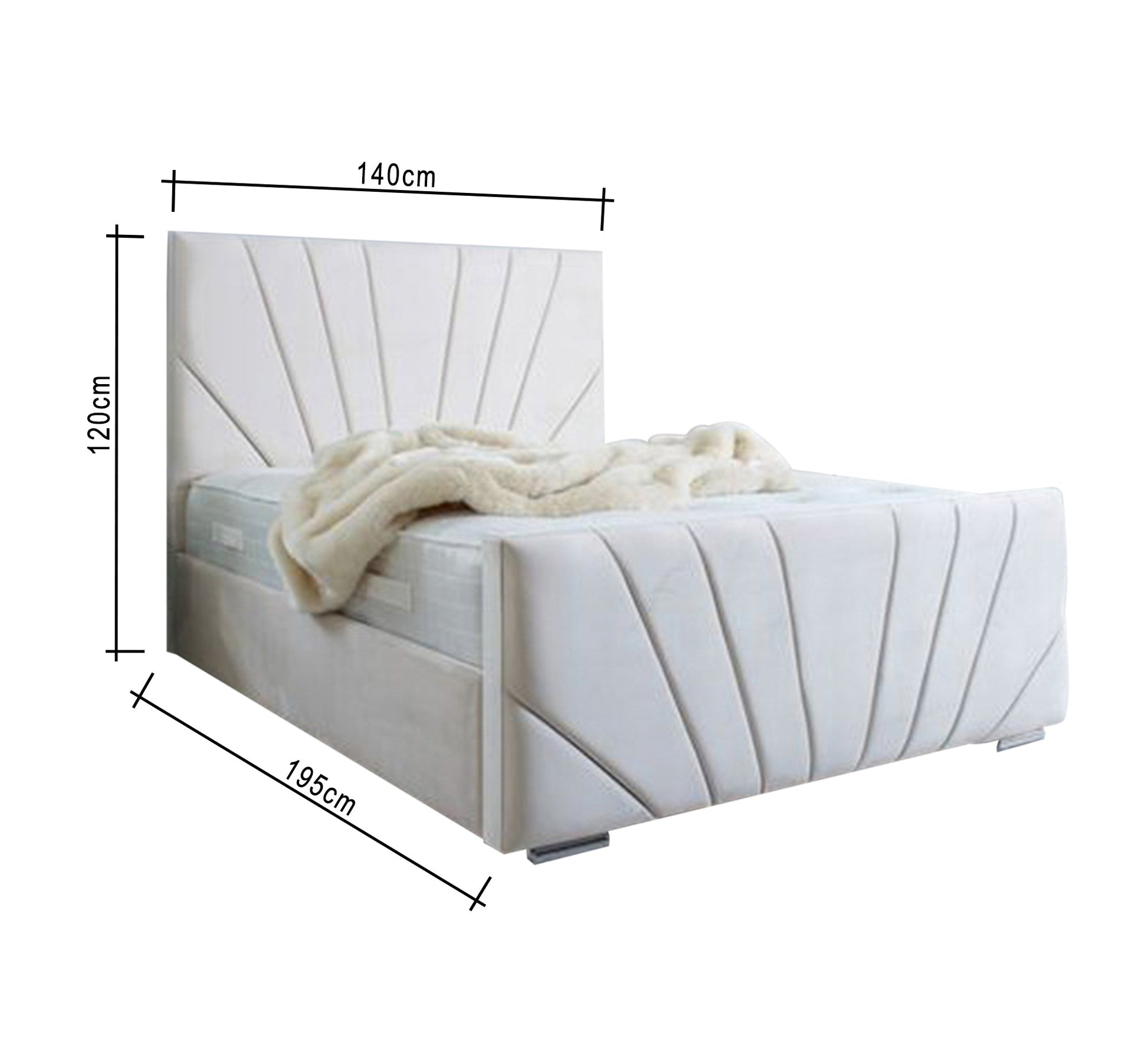 Single bed with sunken radial lines - Vitrine Furniture - Furniture