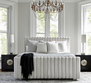 Single bed with upholstered and ribbed backrest - Vitrine Furniture - Furniture