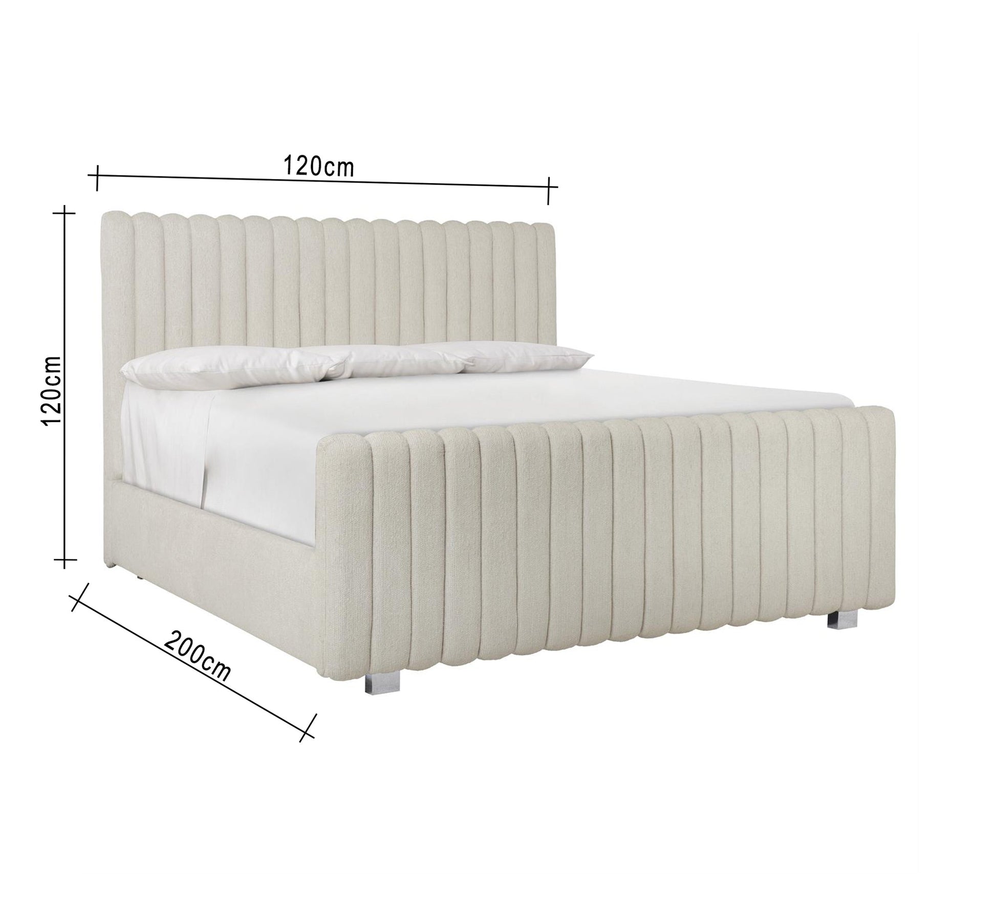 Single bed with upholstered and ribbed backrest - Vitrine Furniture - Furniture